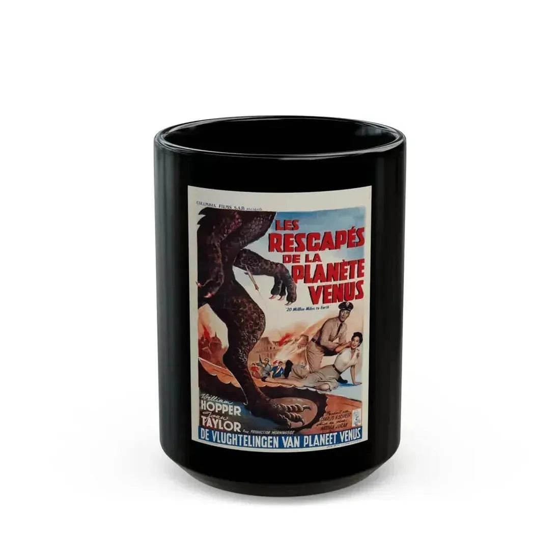 20 MILLION MILES TO EARTH (BELGIAN) 1957 Movie Poster - Black Coffee Mug 15oz - Go Mug Yourself