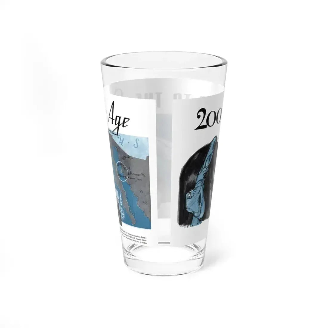 200 Miles To The Stone Age, The American Magazine, July 1936 (Magazine Illustration) Pint Glass 16oz - Go Mug Yourself