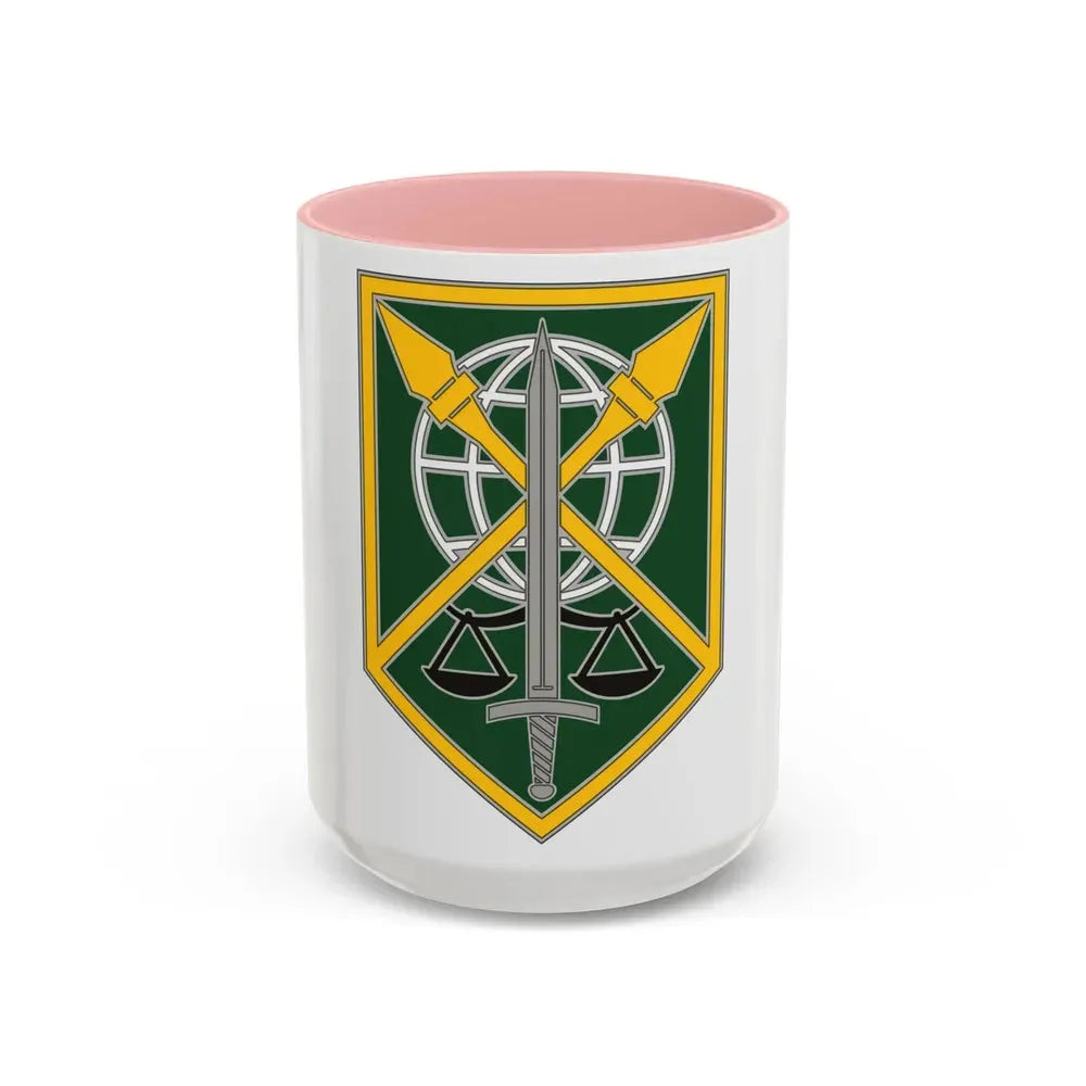 200 Military Police Command (U.S. Army) Accent Coffee Mug 15oz Pink - Go Mug Yourself