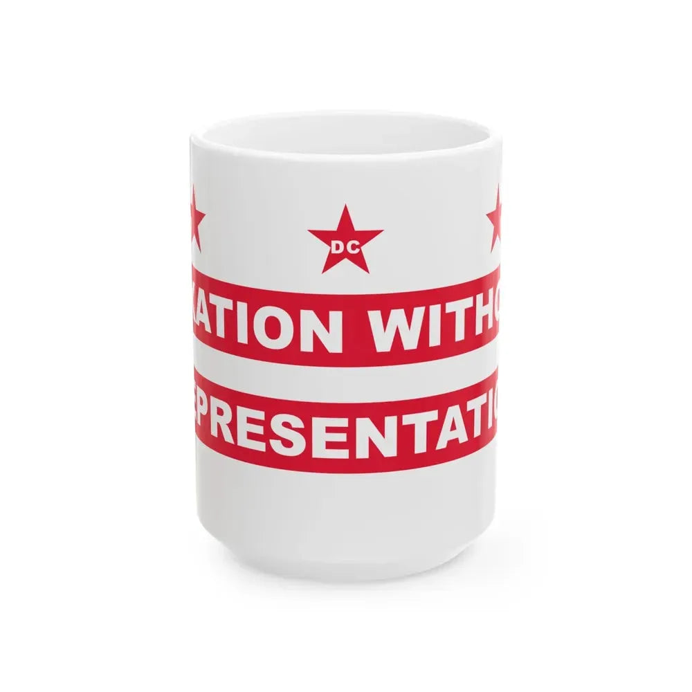 2002 Washington D.C. protest Flag (United States) White Coffee Mug 15oz - Go Mug Yourself