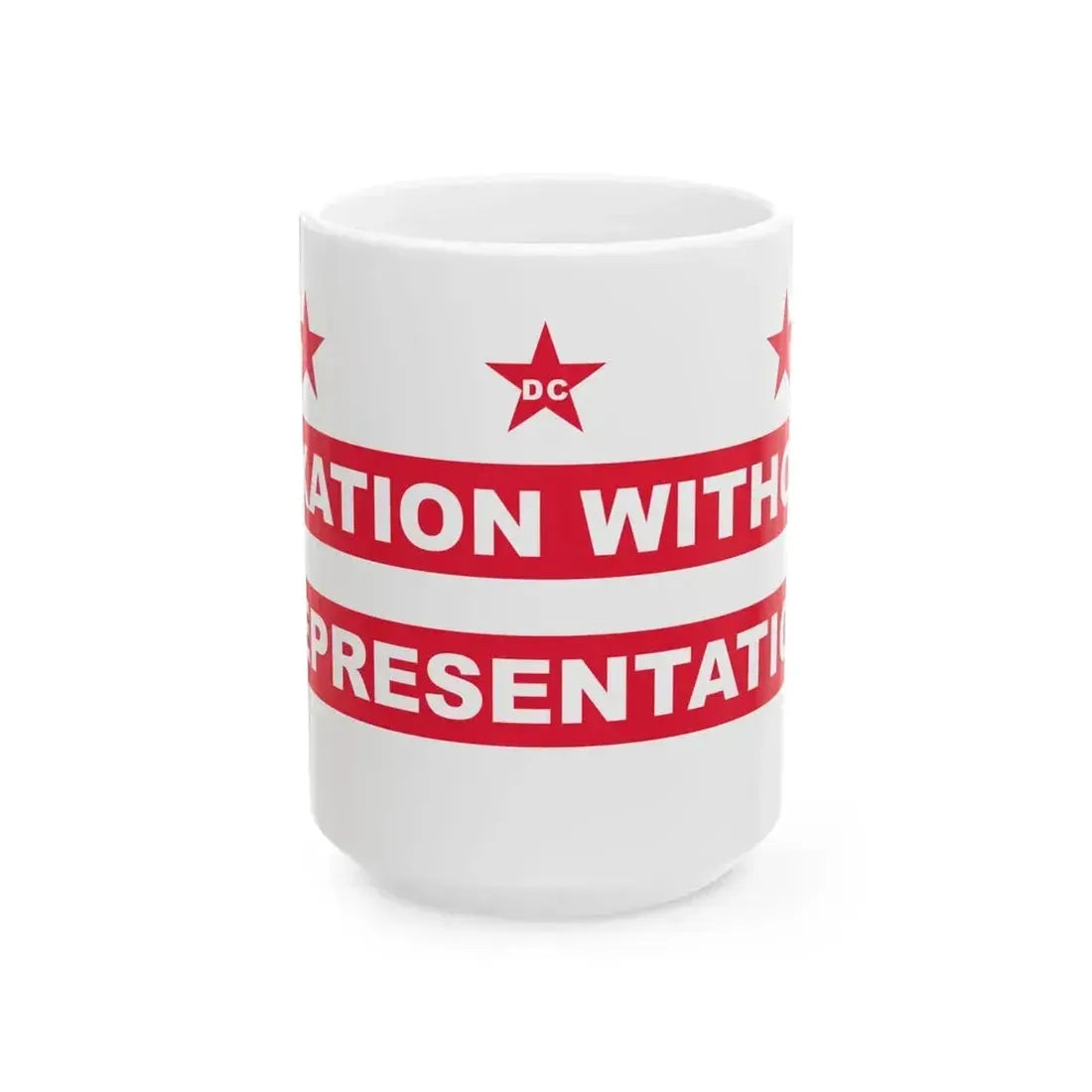 2002 Washington D.C. protest Flag (United States) White Coffee Mug 15oz - Go Mug Yourself