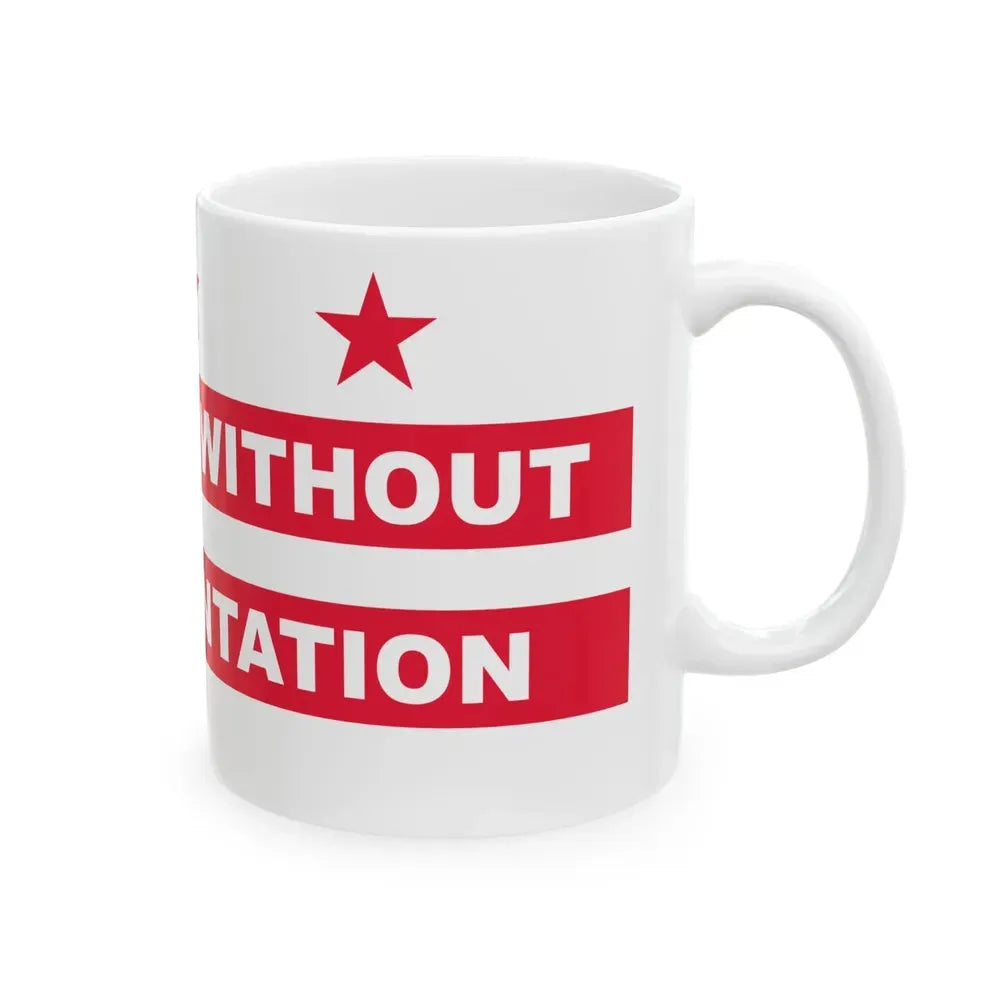 2002 Washington D.C. protest Flag (United States) White Coffee Mug - Go Mug Yourself