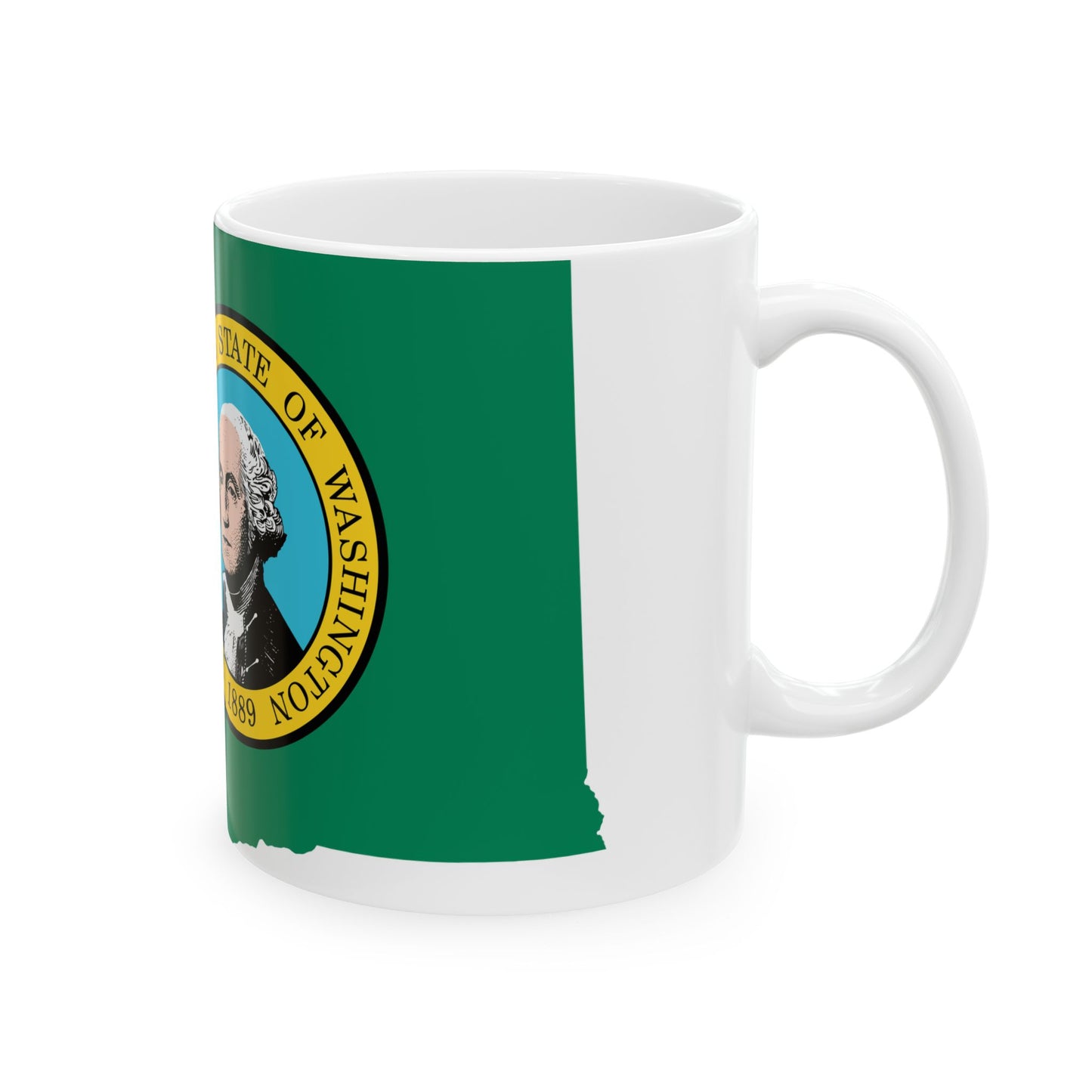 Flag map of Washington (United States) White Coffee Mug