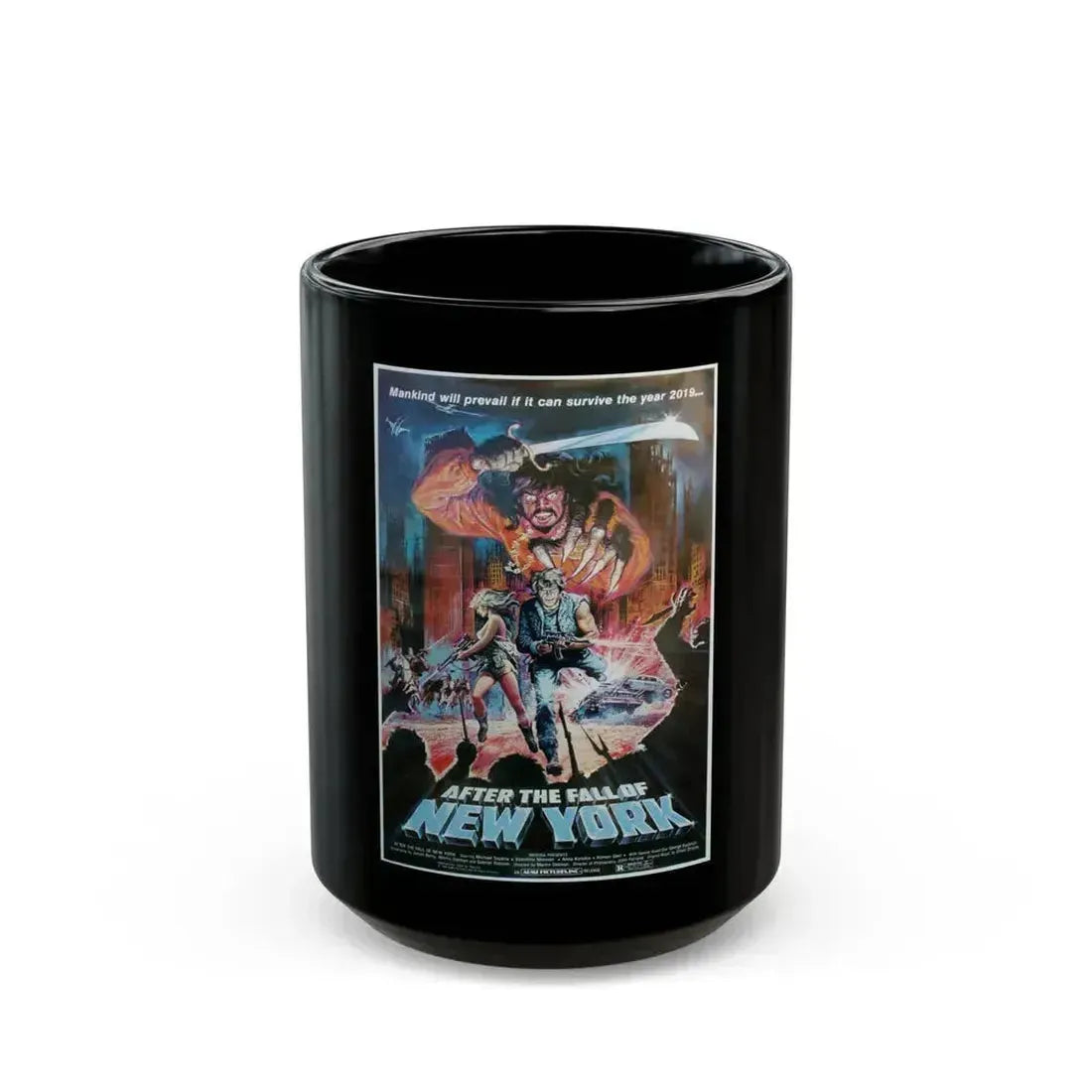 2019 - AFTER THE FALL OF NEW YORK (2) 1983 Movie Poster - Black Coffee Mug 15oz - Go Mug Yourself