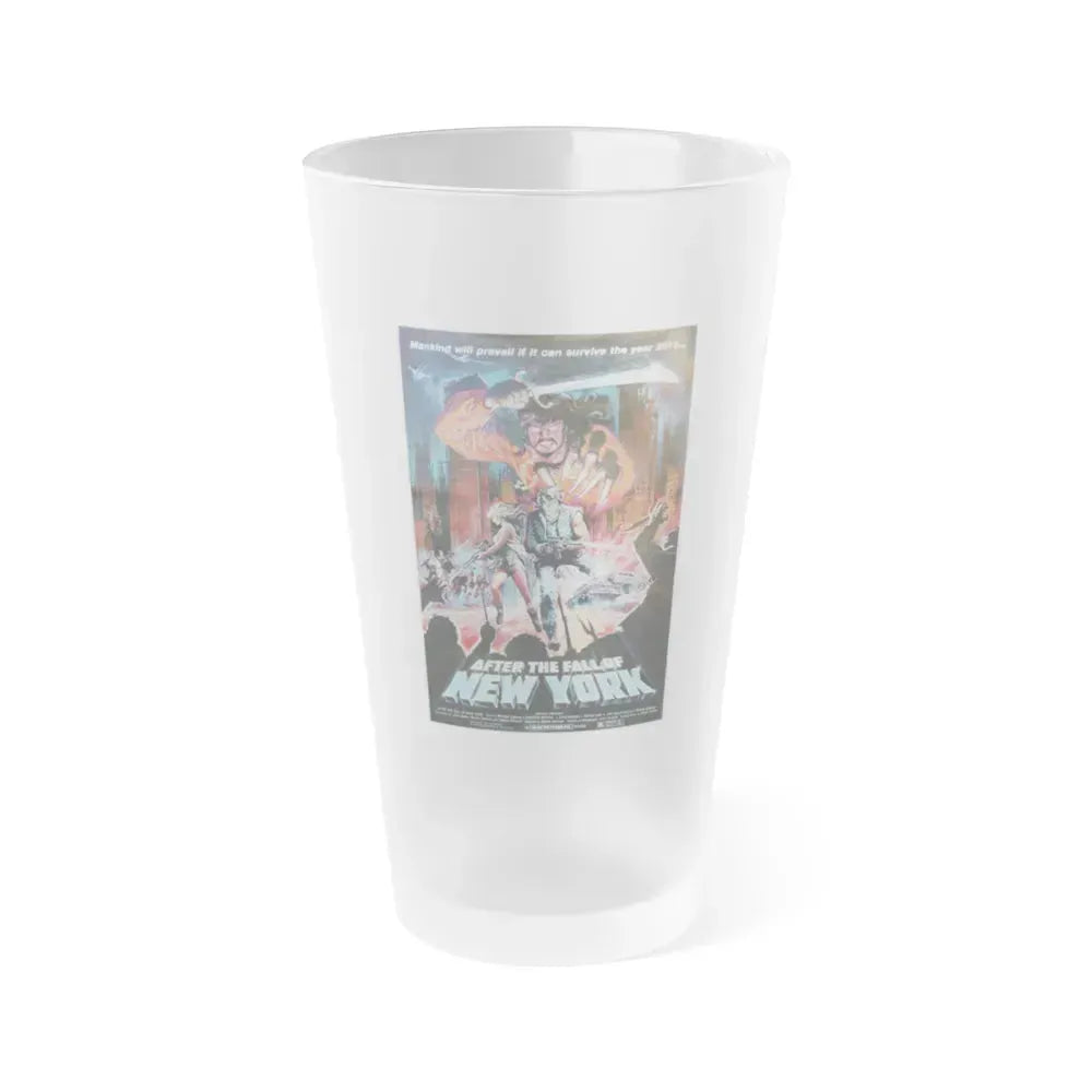 2019 - AFTER THE FALL OF NEW YORK (2) 1983 Movie Poster - Frosted Pint Glass 16oz 16oz Frosted - Go Mug Yourself