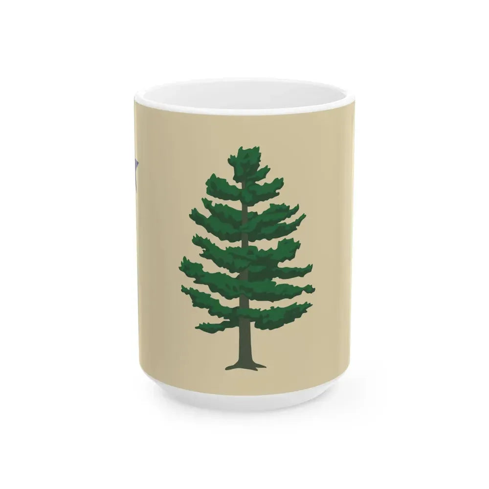 2024 Design of the 1901 Maine Flag (United States) White Coffee Mug 15oz - Go Mug Yourself
