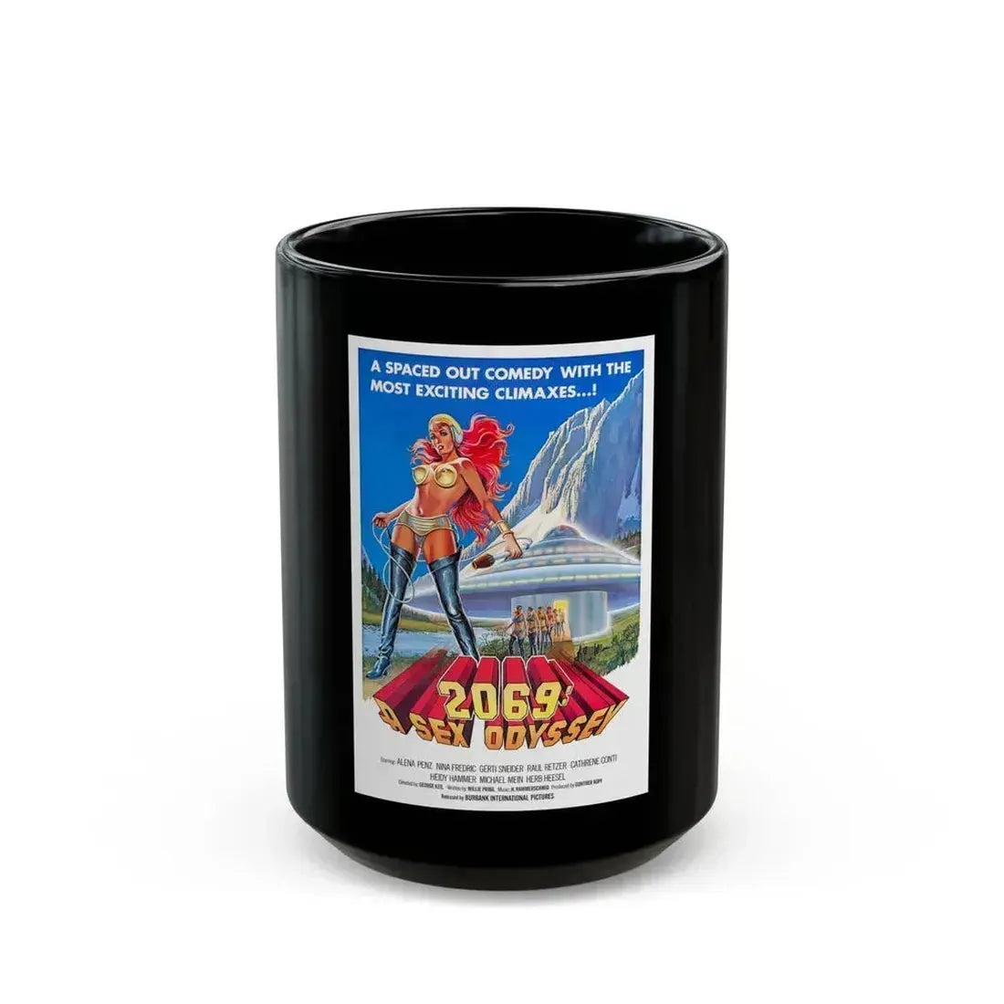 2069 A SEX ODYSSEY 1974 Movie Poster - Black Coffee Mug 15oz - Go Mug Yourself