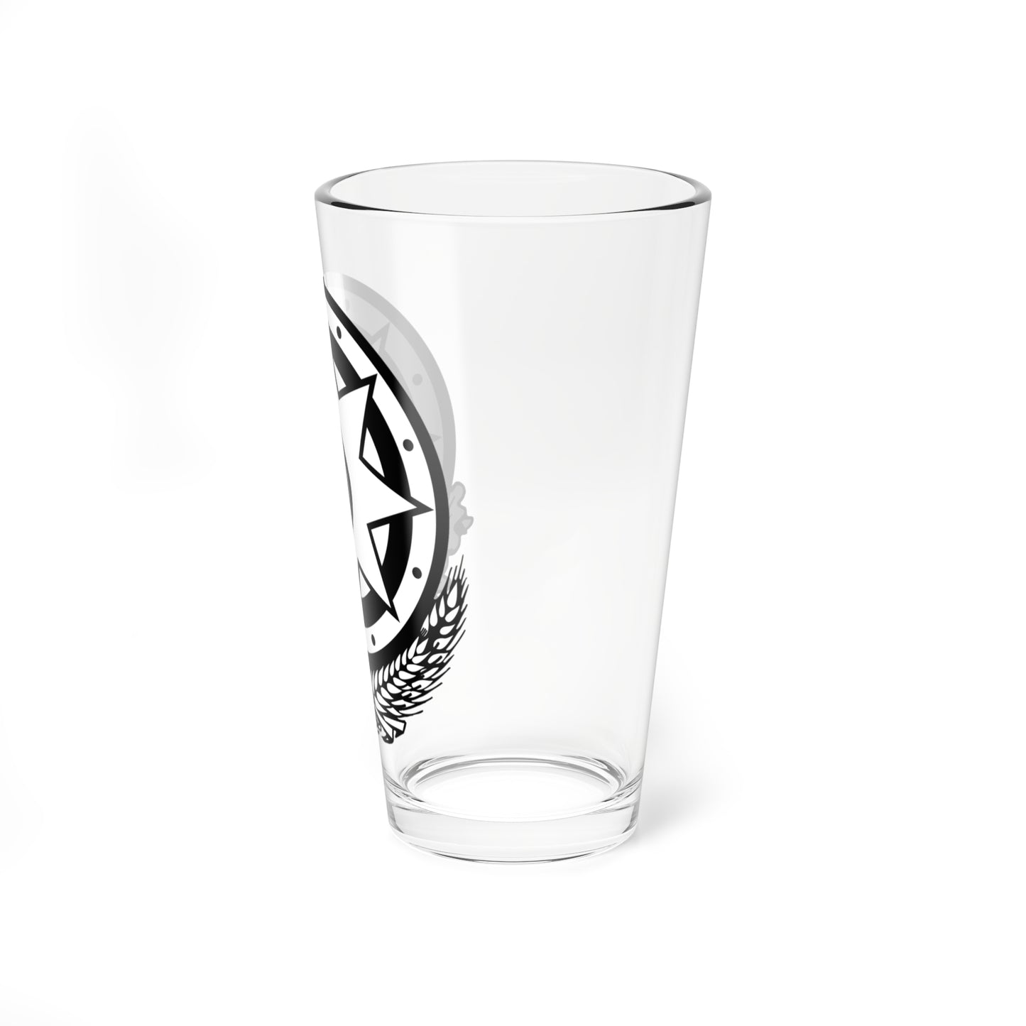 Emblem of Azerbaijan black-white (Azerbaijan) (Coat of Arms) Pint Glass 16oz