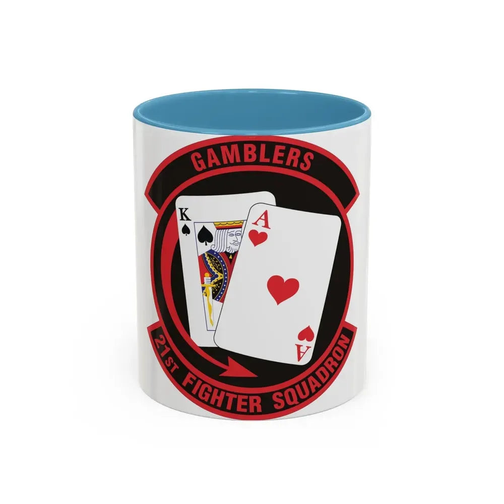 21 Fighter Squadron AETC (U.S. Air Force) Accent Coffee Mug 11oz Light Blue - Go Mug Yourself