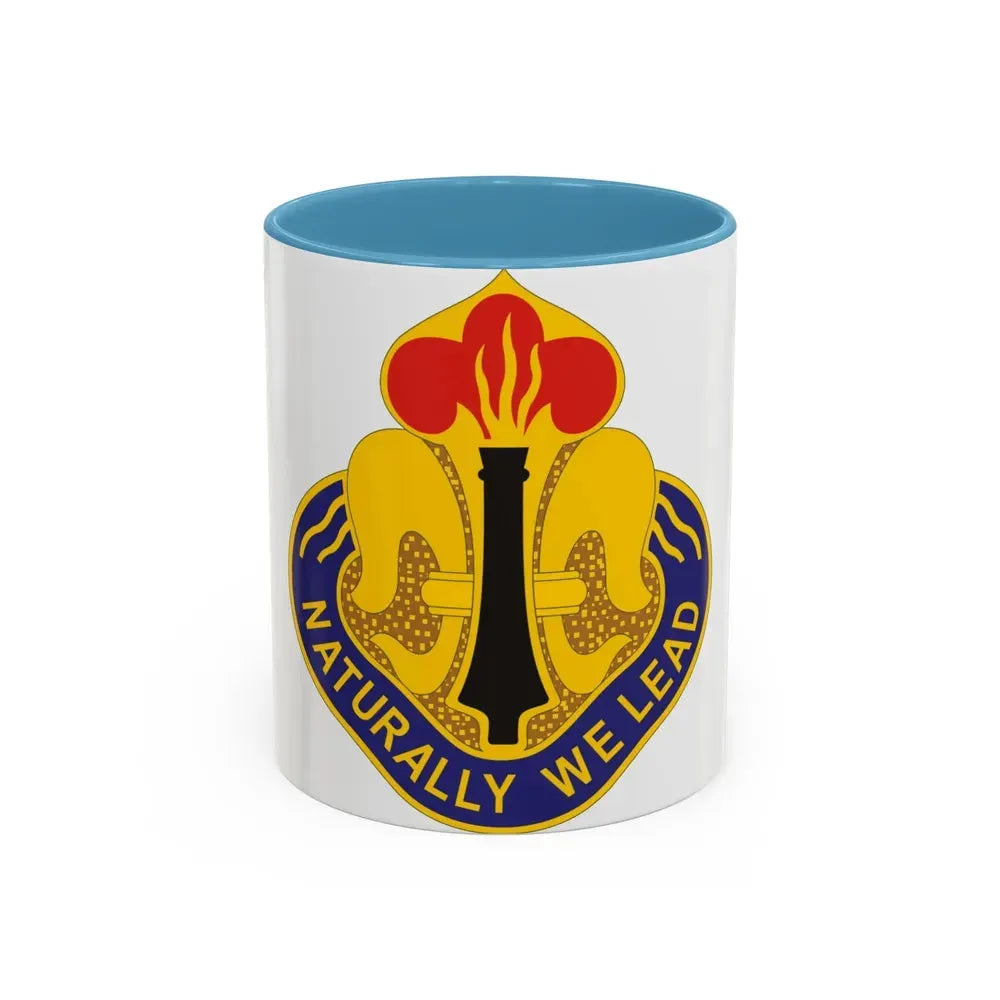 214th Field Artillery Brigade v2 (U.S. Army) Accent Coffee Mug 11oz Light Blue - Go Mug Yourself