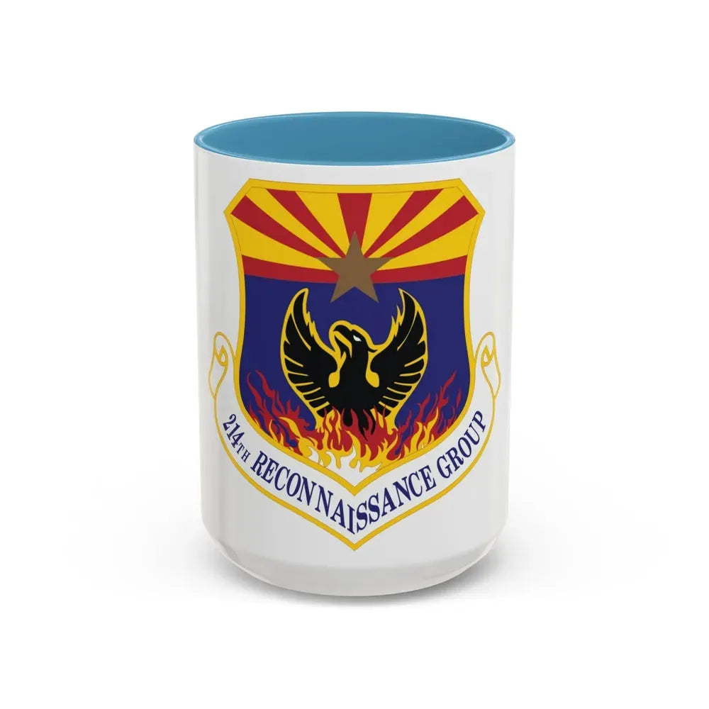 214th Reconnaissance Group (U.S. Air Force) Accent Coffee Mug 15oz Light Blue - Go Mug Yourself
