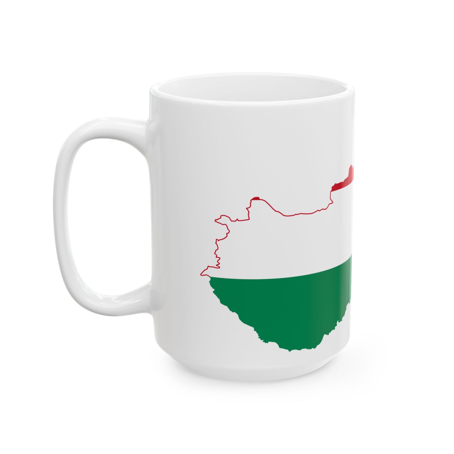 Flag-map of Hungary with Zakarpattia Oblast (Hungary) White Coffee Mug