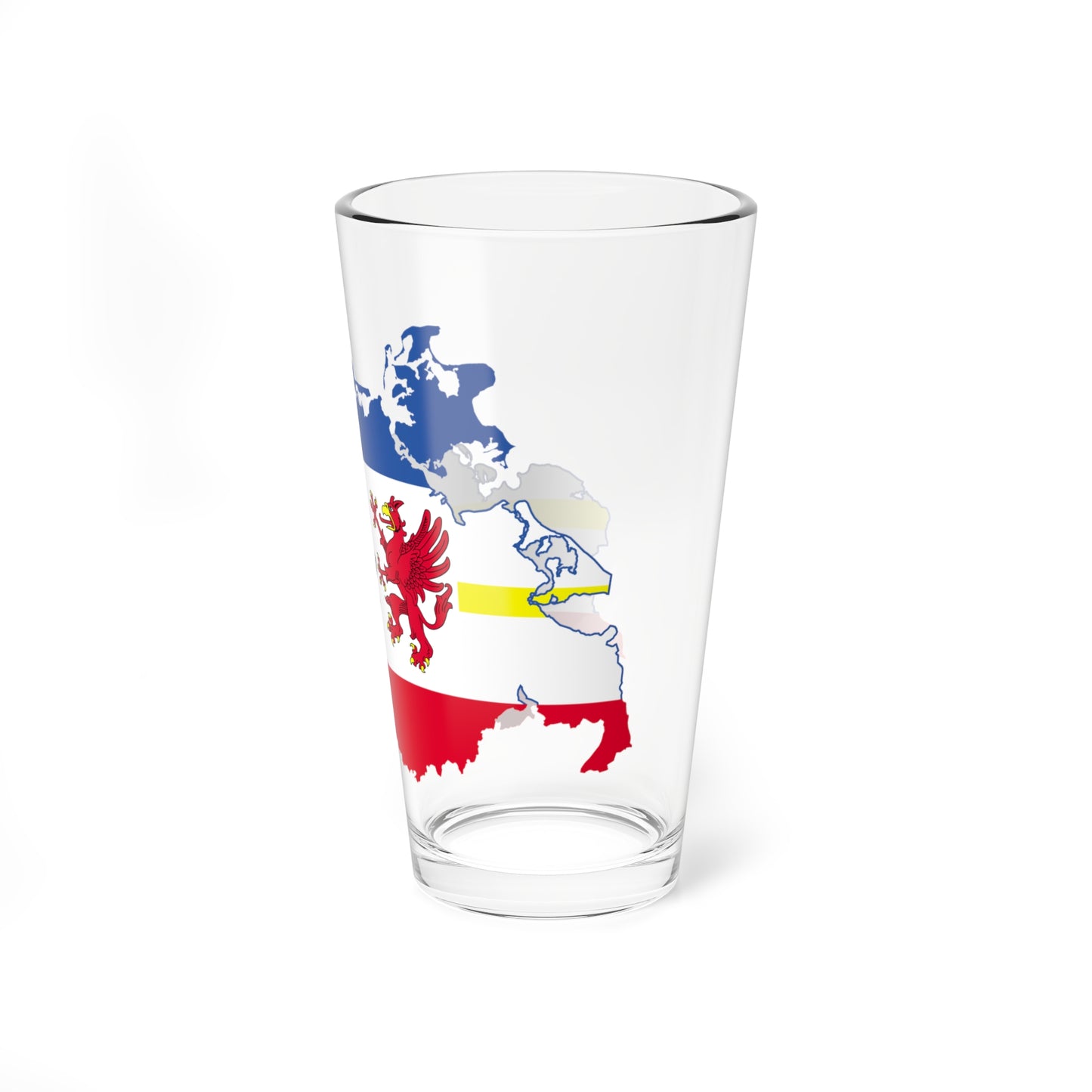 Flag map of MecklenburgVorpommern (Germany) Pint Glass 16oz