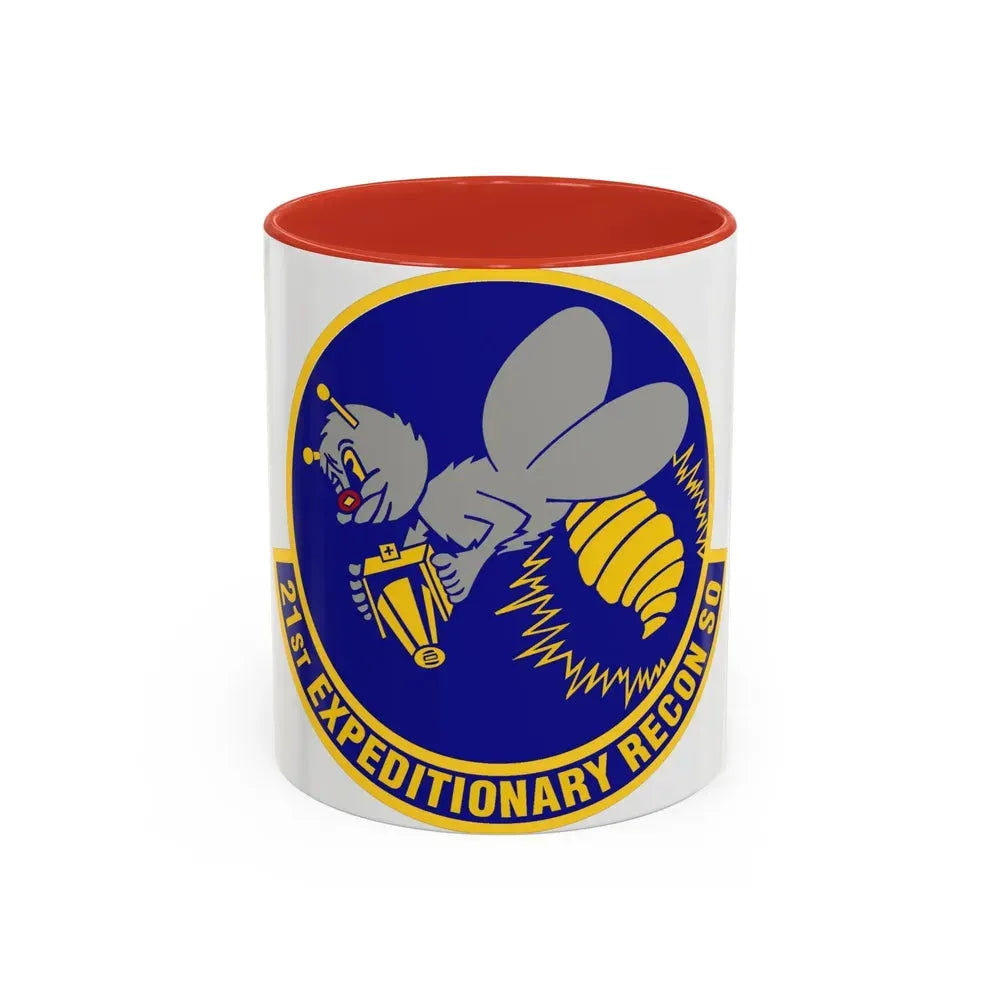21st Expeditionary Reconnaissance Squadron (U.S. Air Force) Accent Coffee Mug 11oz Red - Go Mug Yourself
