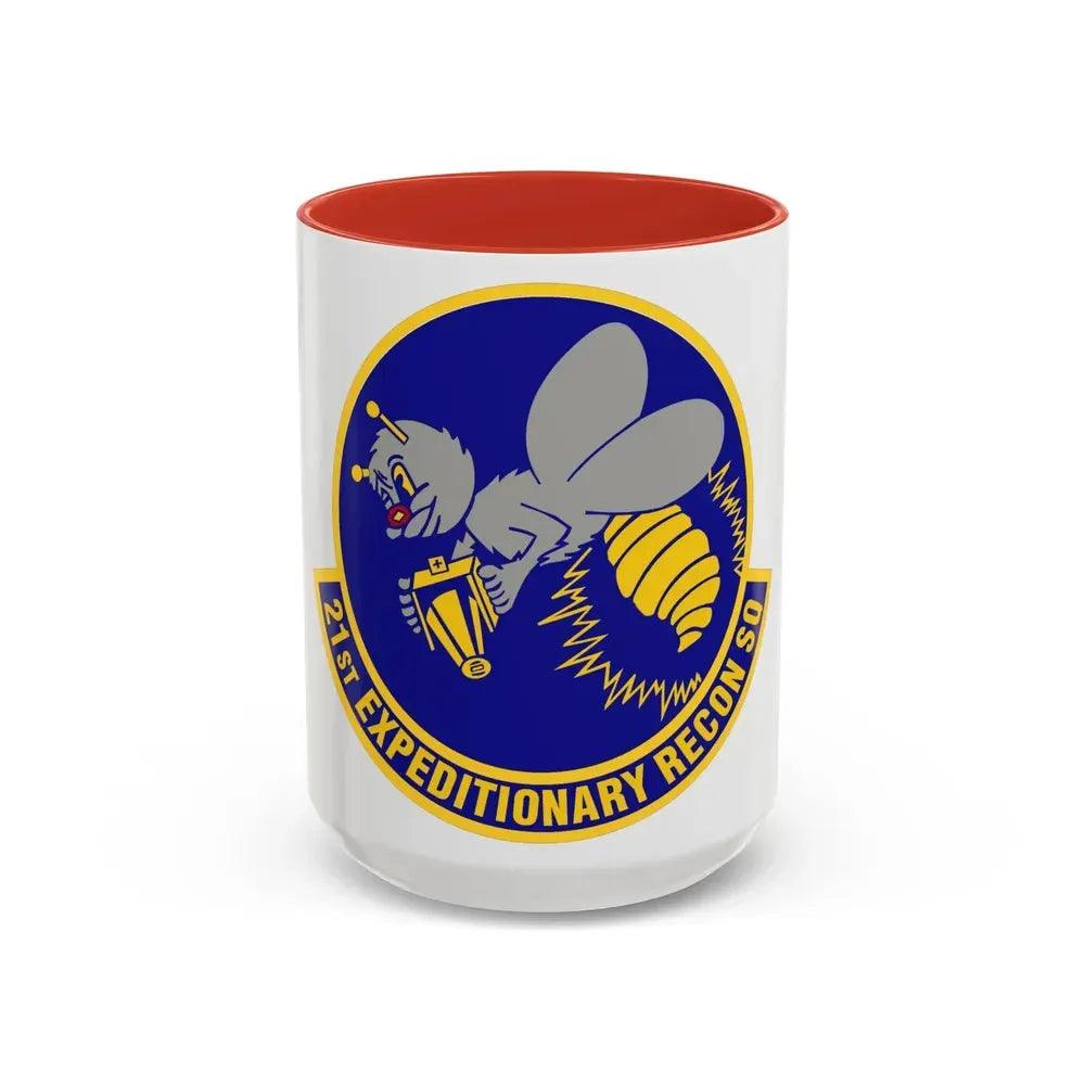 21st Expeditionary Reconnaissance Squadron (U.S. Air Force) Accent Coffee Mug 15oz Red - Go Mug Yourself