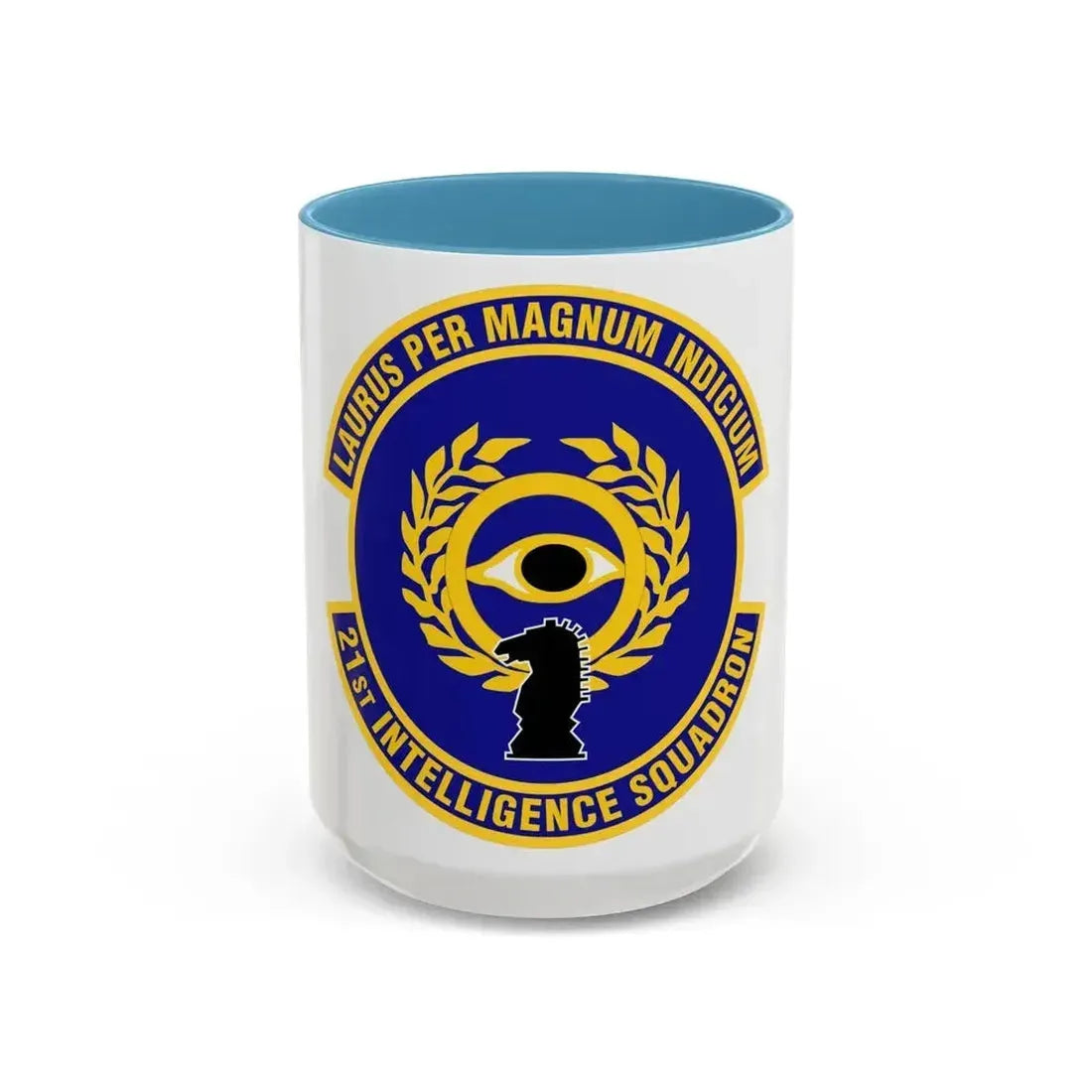 21st Intelligence Squadron (U.S. Air Force) Accent Coffee Mug 15oz Light Blue - Go Mug Yourself