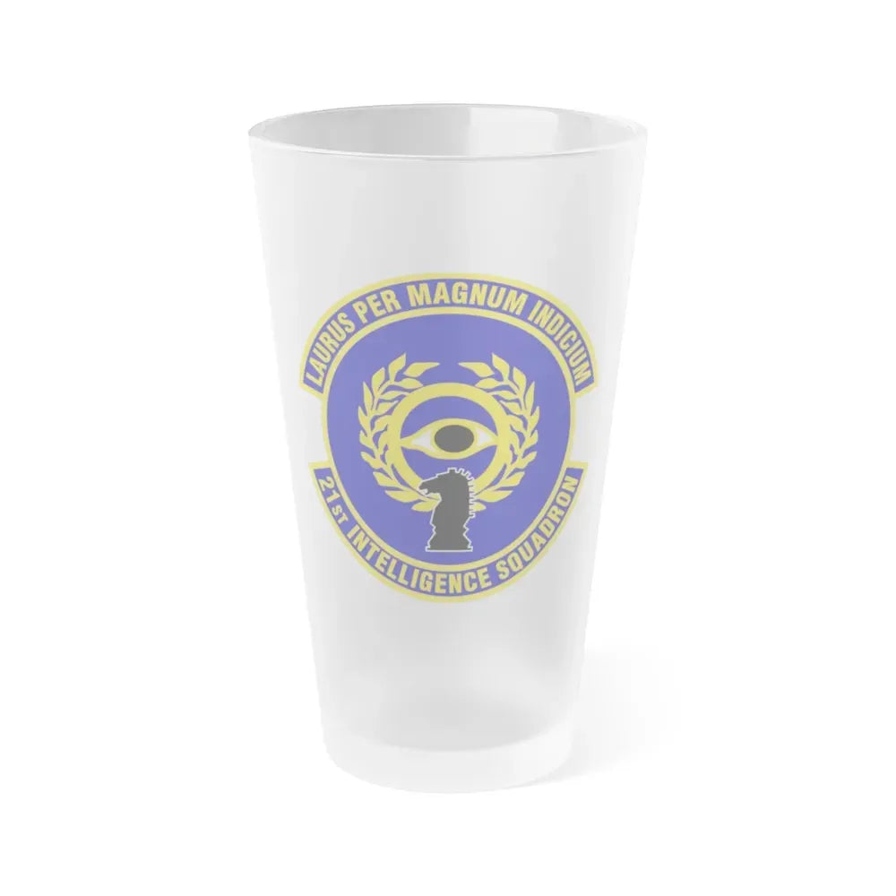 21st Intelligence Squadron (U.S. Air Force) Frosted Pint Glass 16oz Default Title - Go Mug Yourself