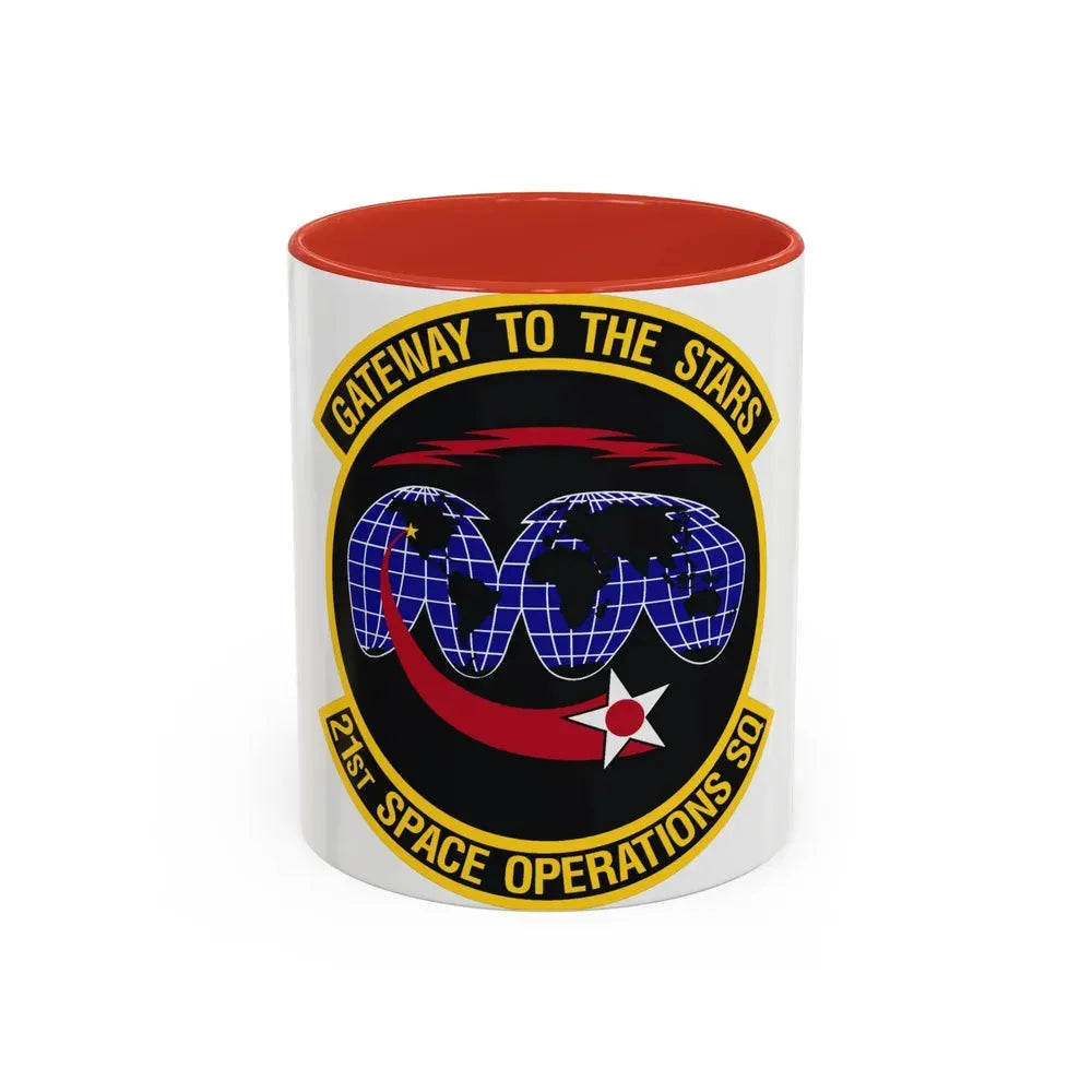 21st Space Operations Squadron (U.S. Air Force) Accent Coffee Mug 11oz Red - Go Mug Yourself