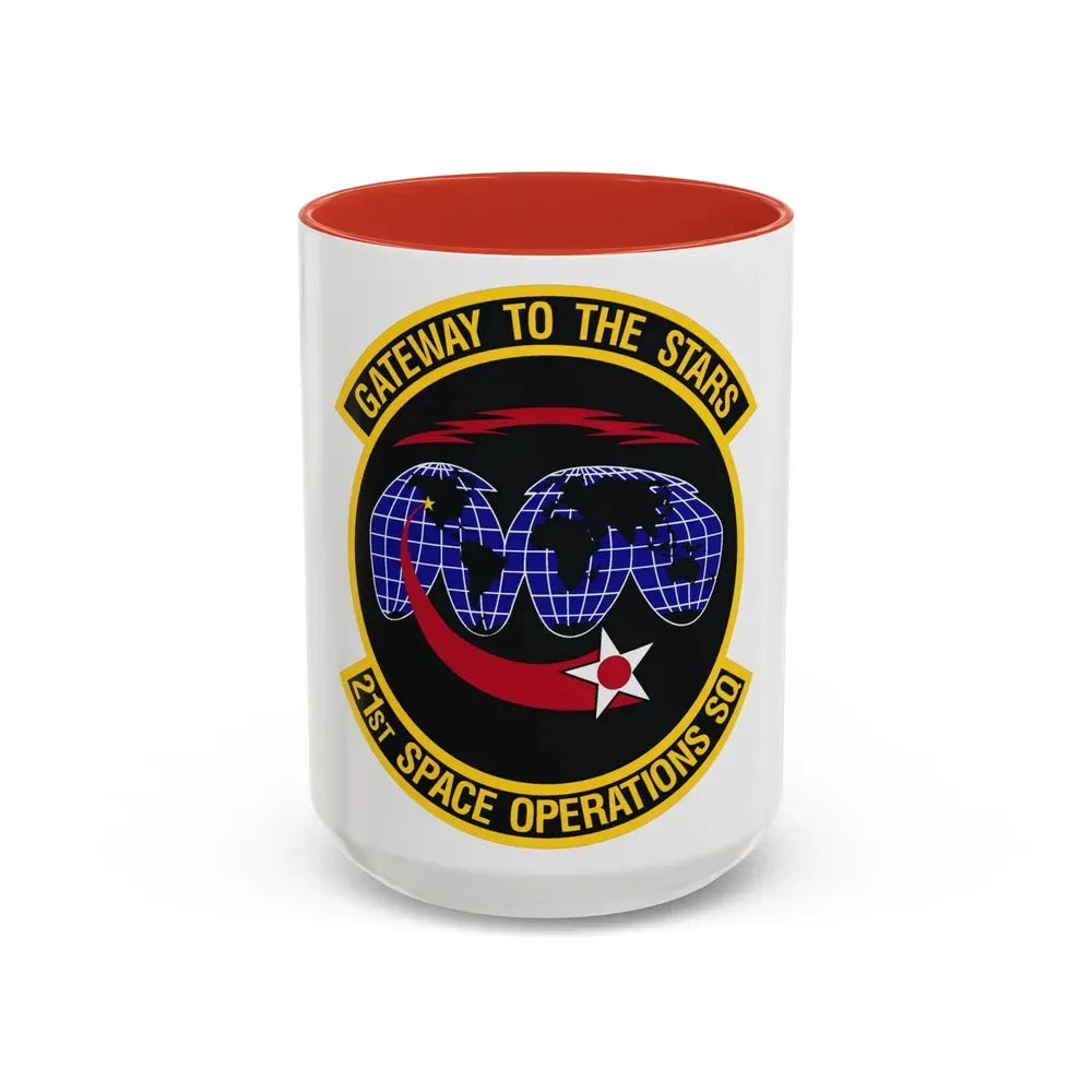 21st Space Operations Squadron (U.S. Air Force) Accent Coffee Mug 15oz Red - Go Mug Yourself