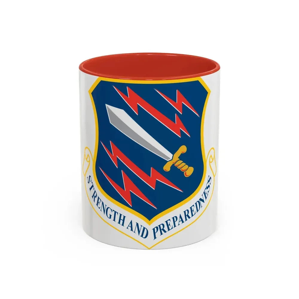 21st Space Wing (U.S. Air Force) Accent Coffee Mug 11oz Red - Go Mug Yourself