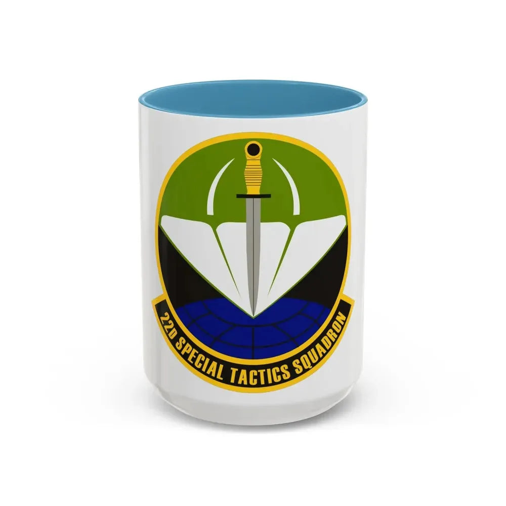 22 Special Tactics Sq AFSOC (U.S. Air Force) Accent Coffee Mug 15oz Light Blue - Go Mug Yourself
