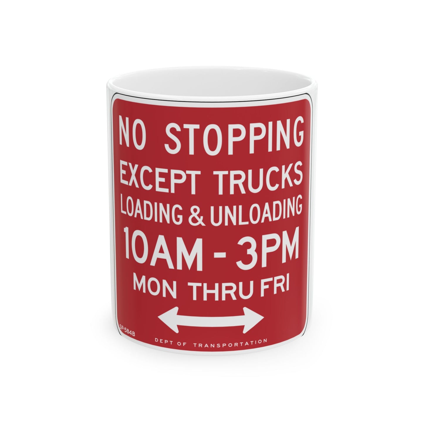 NYCDOT SP-584B (New York) (Road Sign) White Coffee Mug