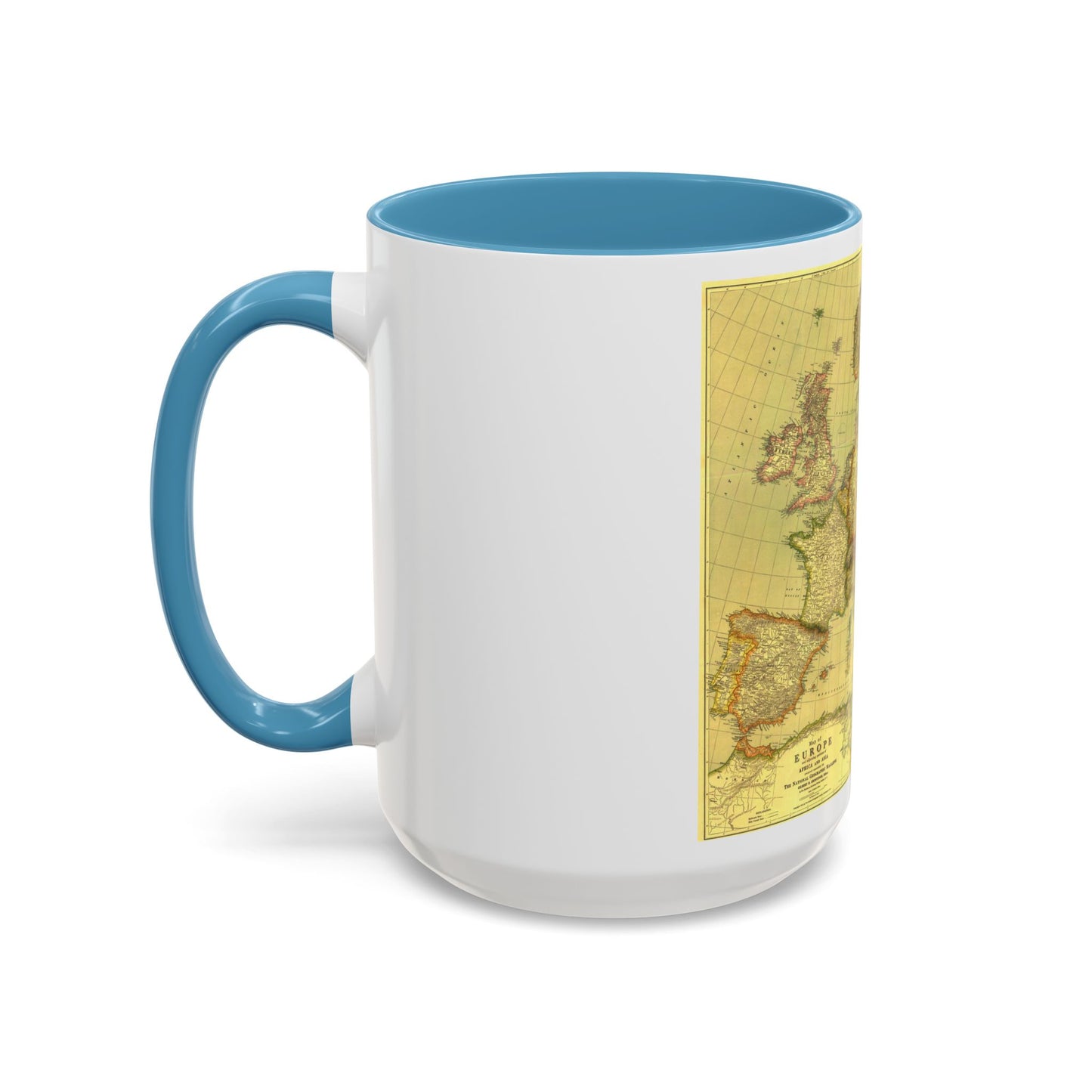 Europe and Africa and Asia (1915) (Map) Accent Coffee Mug