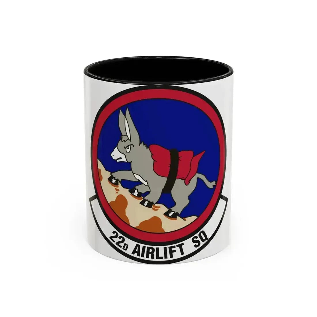 22d Airlift Squadron (U.S. Air Force) Accent Coffee Mug 11oz Black - Go Mug Yourself