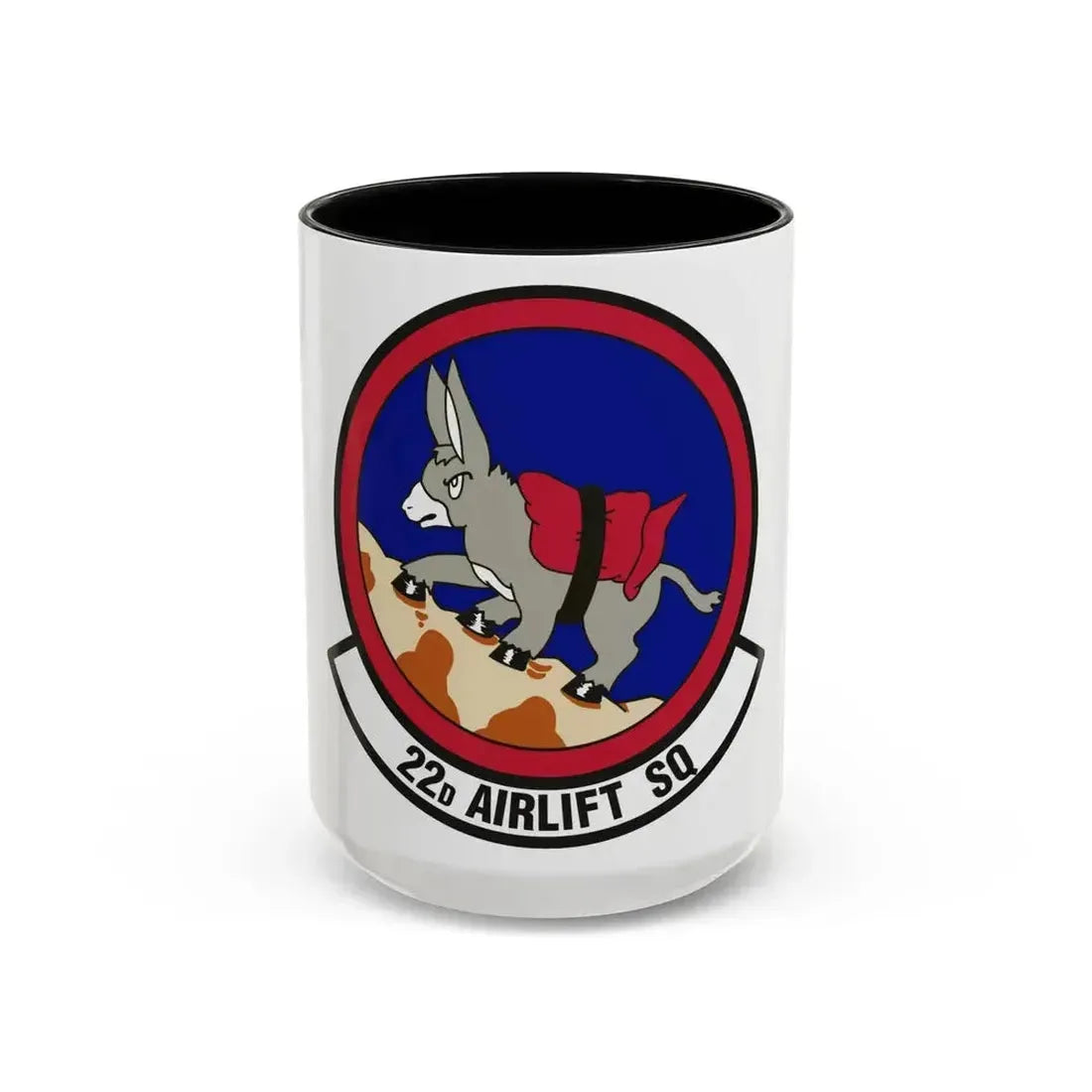 22d Airlift Squadron (U.S. Air Force) Accent Coffee Mug 15oz Black - Go Mug Yourself