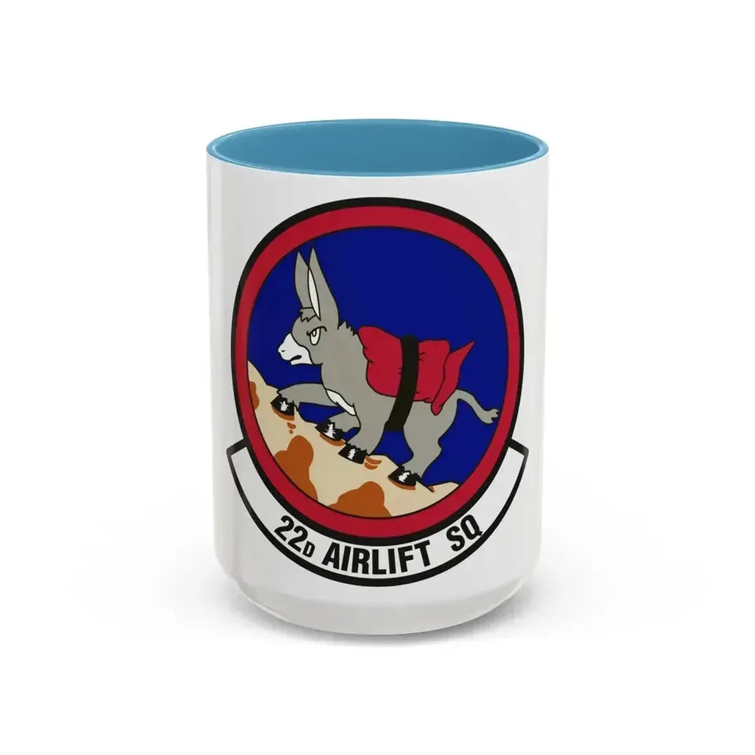 22d Airlift Squadron (U.S. Air Force) Accent Coffee Mug 15oz Light Blue - Go Mug Yourself