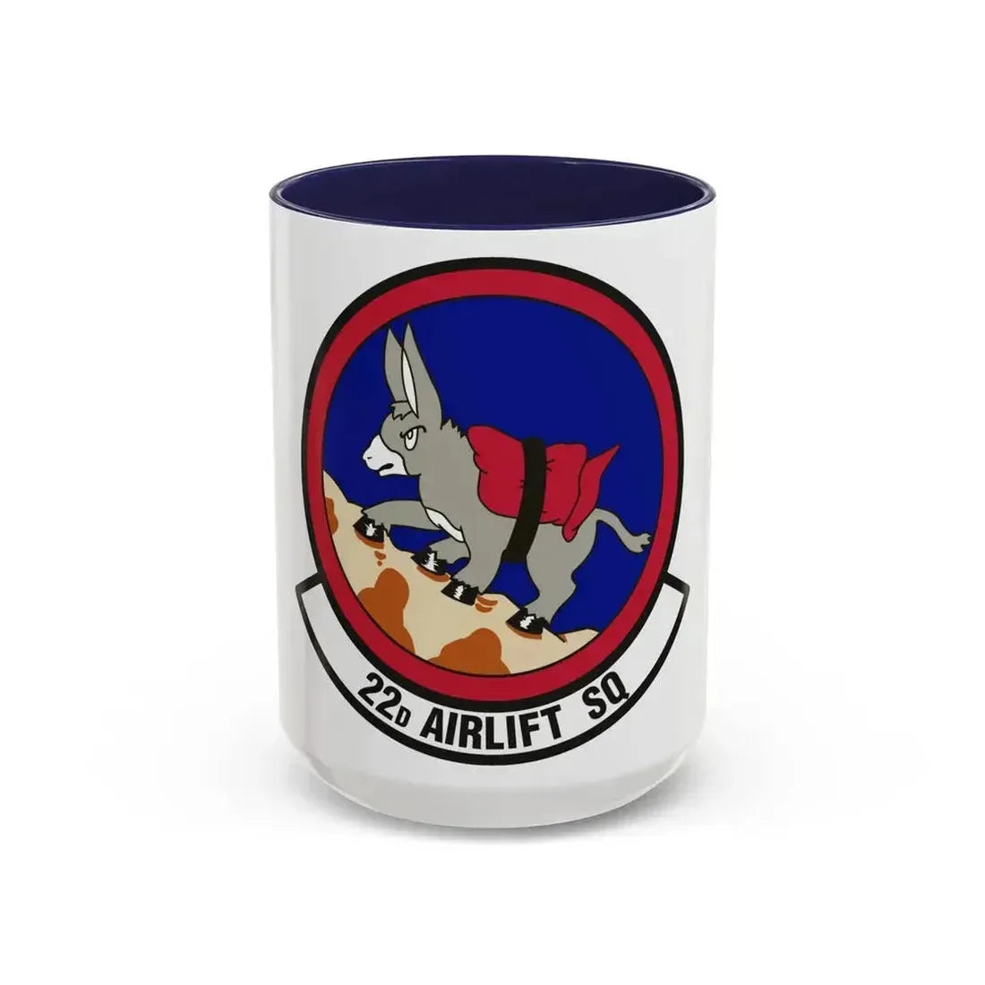 22d Airlift Squadron (U.S. Air Force) Accent Coffee Mug 15oz Navy - Go Mug Yourself
