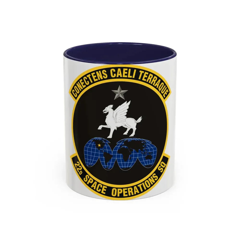 22d Space Operations Squadron (U.S. Air Force) Accent Coffee Mug 11oz Navy - Go Mug Yourself