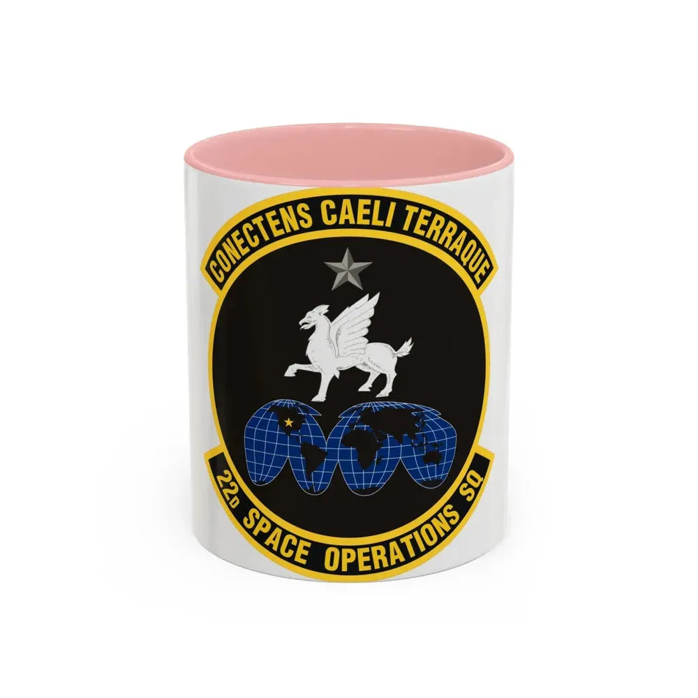22d Space Operations Squadron (U.S. Air Force) Accent Coffee Mug 11oz Pink - Go Mug Yourself