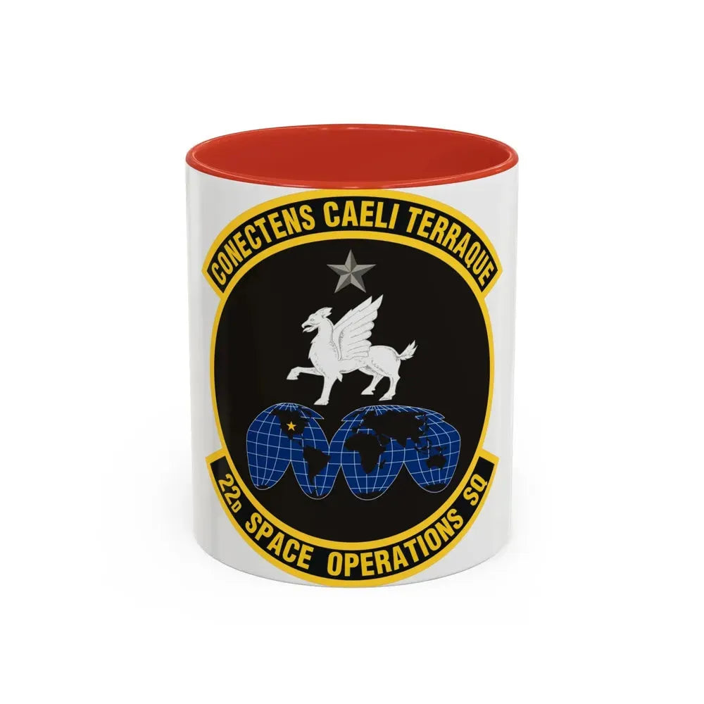 22d Space Operations Squadron (U.S. Air Force) Accent Coffee Mug 11oz Red - Go Mug Yourself