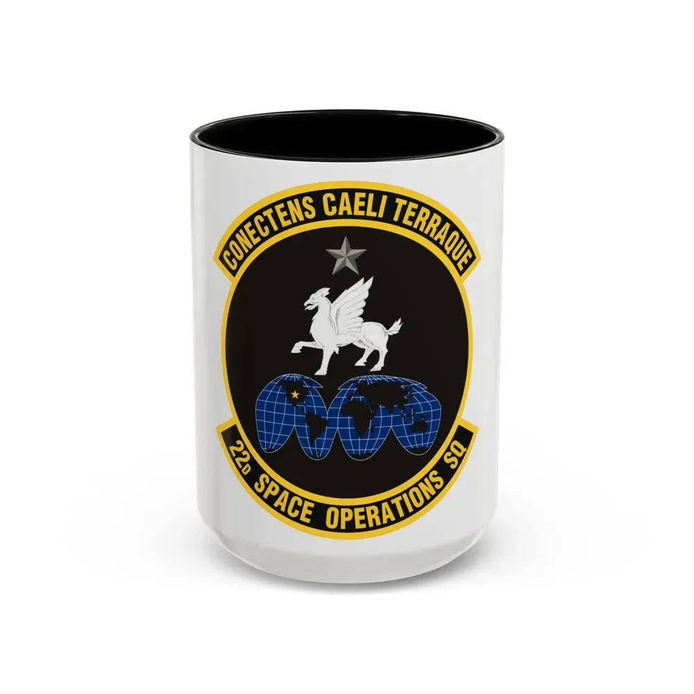 22d Space Operations Squadron (U.S. Air Force) Accent Coffee Mug 15oz Black - Go Mug Yourself