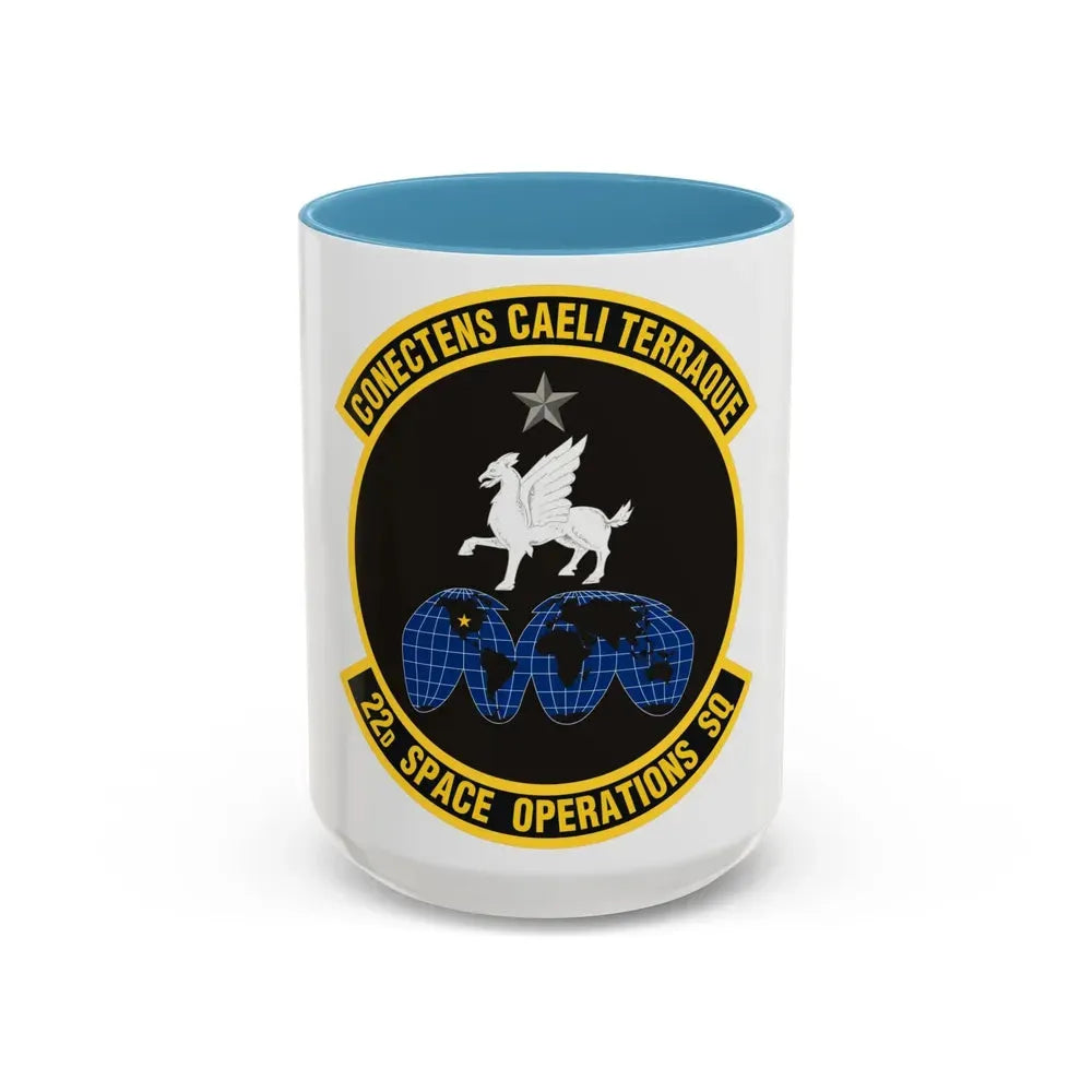 22d Space Operations Squadron (U.S. Air Force) Accent Coffee Mug 15oz Light Blue - Go Mug Yourself