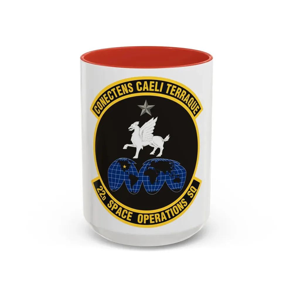 22d Space Operations Squadron (U.S. Air Force) Accent Coffee Mug 15oz Red - Go Mug Yourself