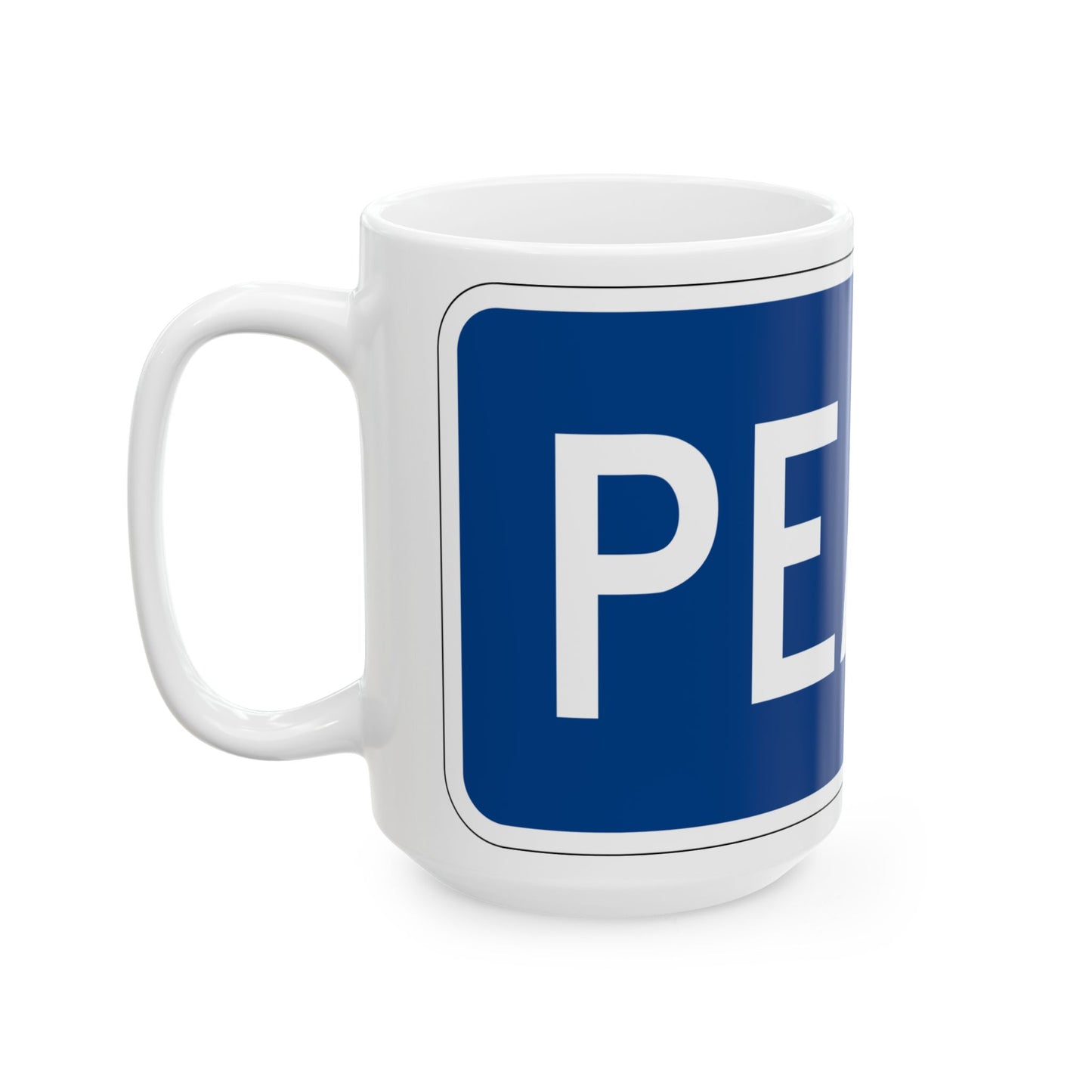Toll plate blue es (Puerto Rico) (Road Sign) White Coffee Mug