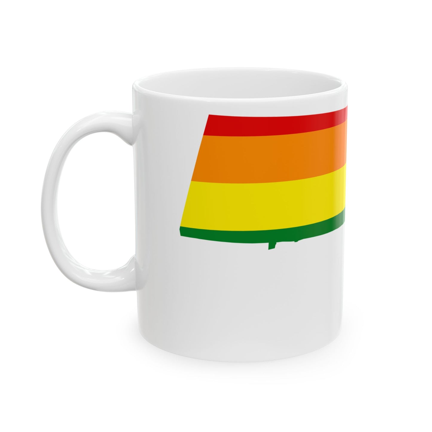 LGBT flag map of Massachusetts (United States) White Coffee Mug