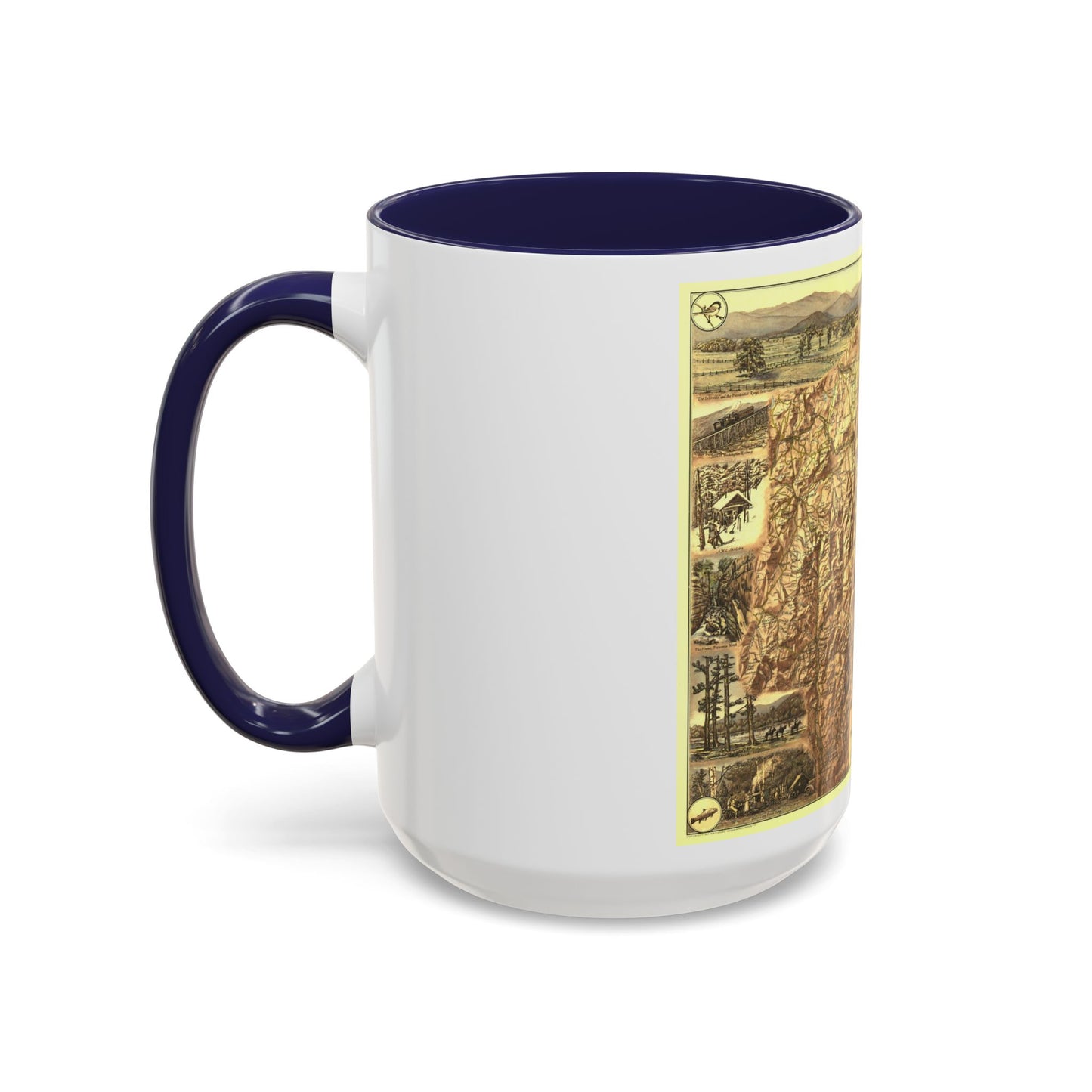 USA - New Hampshire's White Mountains (1937) (Map) Accent Coffee Mug-Go Mug Yourself