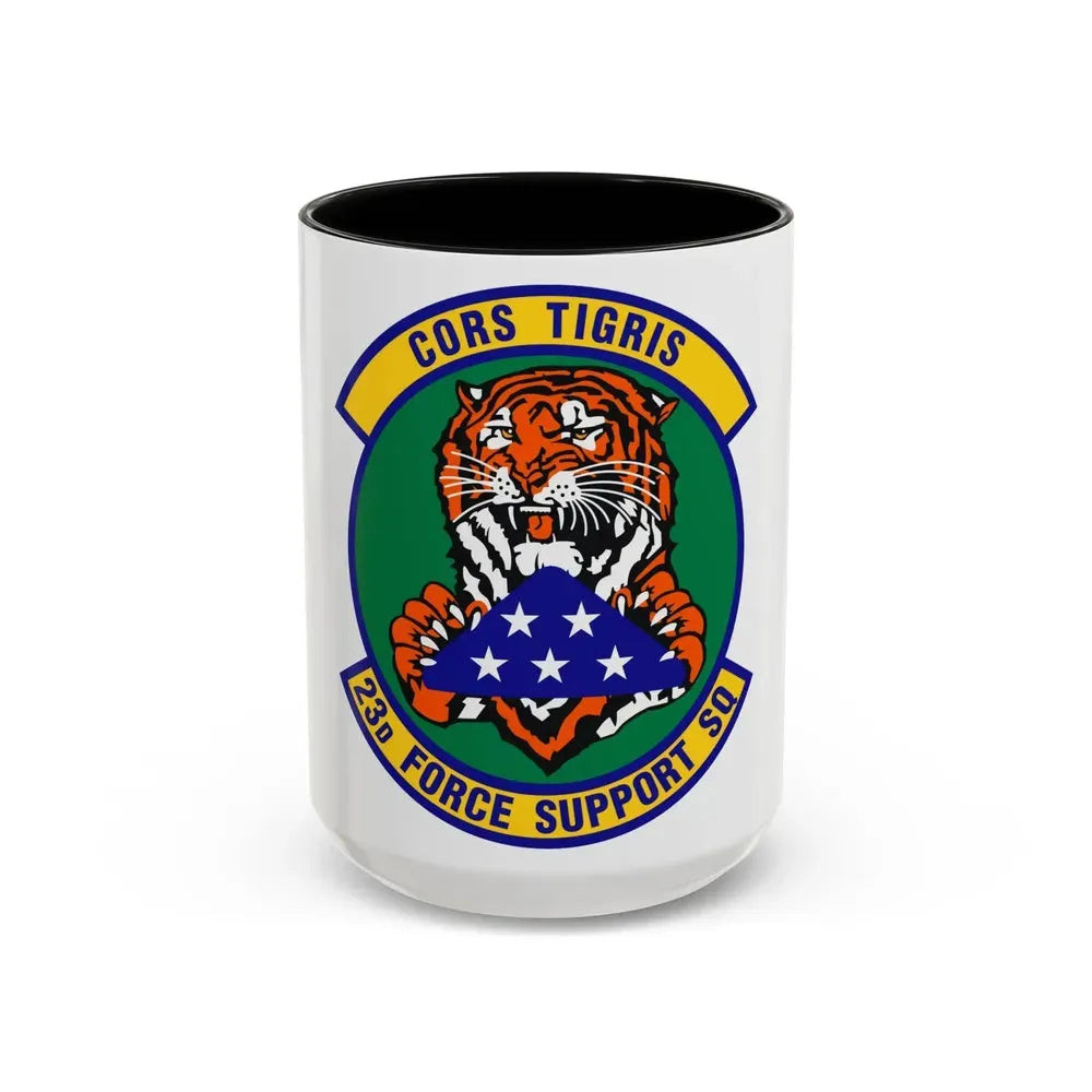 23d Force Support Squadron (U.S. Air Force) Accent Coffee Mug 15oz Black - Go Mug Yourself