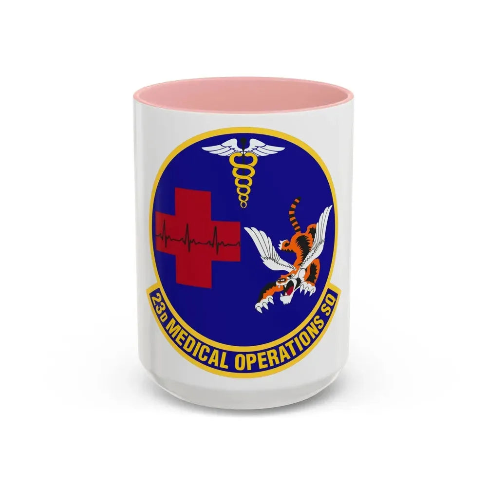 23d Medical Operations Squadron (U.S. Air Force) Accent Coffee Mug 15oz Pink - Go Mug Yourself