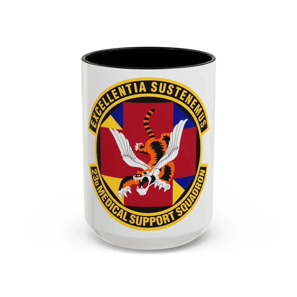 23d Medical Support Squadron (U.S. Air Force) Accent Coffee Mug 15oz Black - Go Mug Yourself