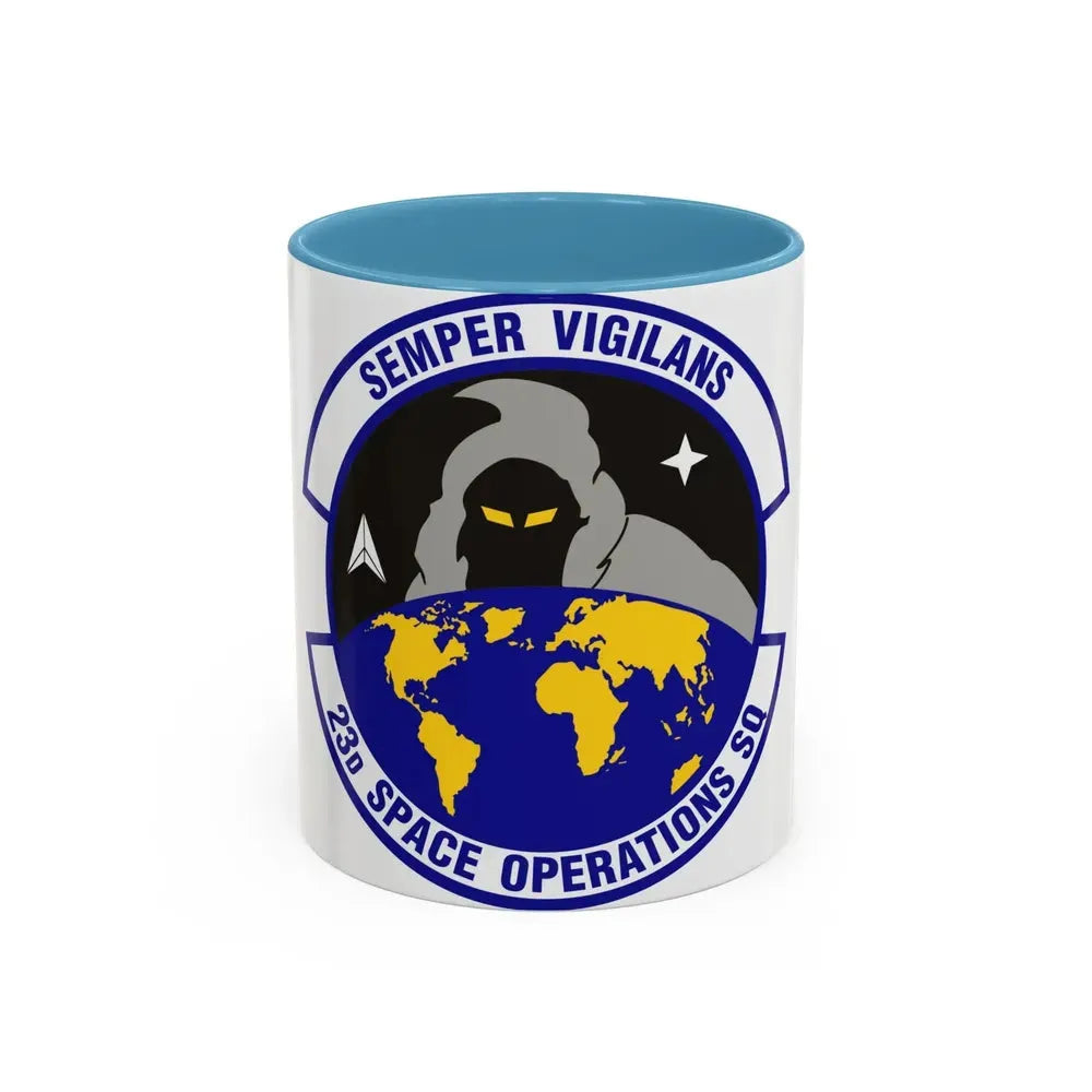 23d Space Operations Squadron (U.S. Air Force) Accent Coffee Mug 11oz Light Blue - Go Mug Yourself