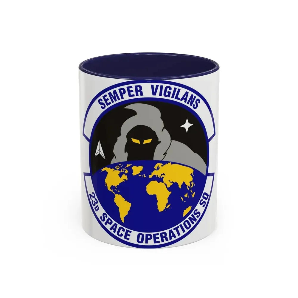 23d Space Operations Squadron (U.S. Air Force) Accent Coffee Mug 11oz Navy - Go Mug Yourself