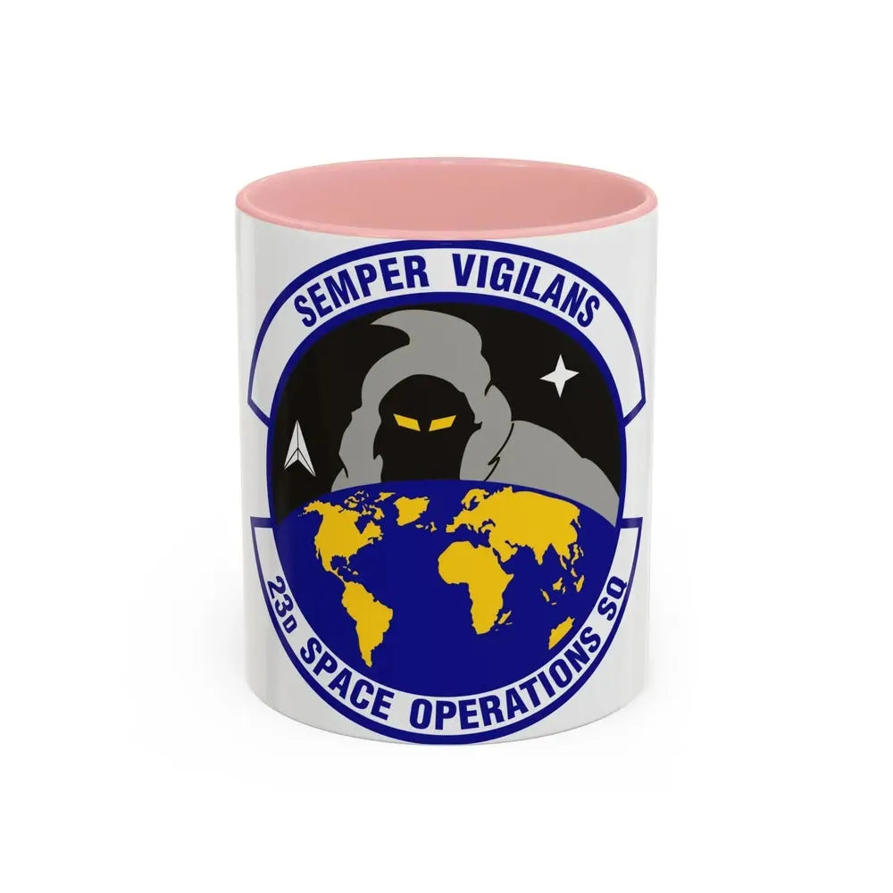 23d Space Operations Squadron (U.S. Air Force) Accent Coffee Mug 11oz Pink - Go Mug Yourself