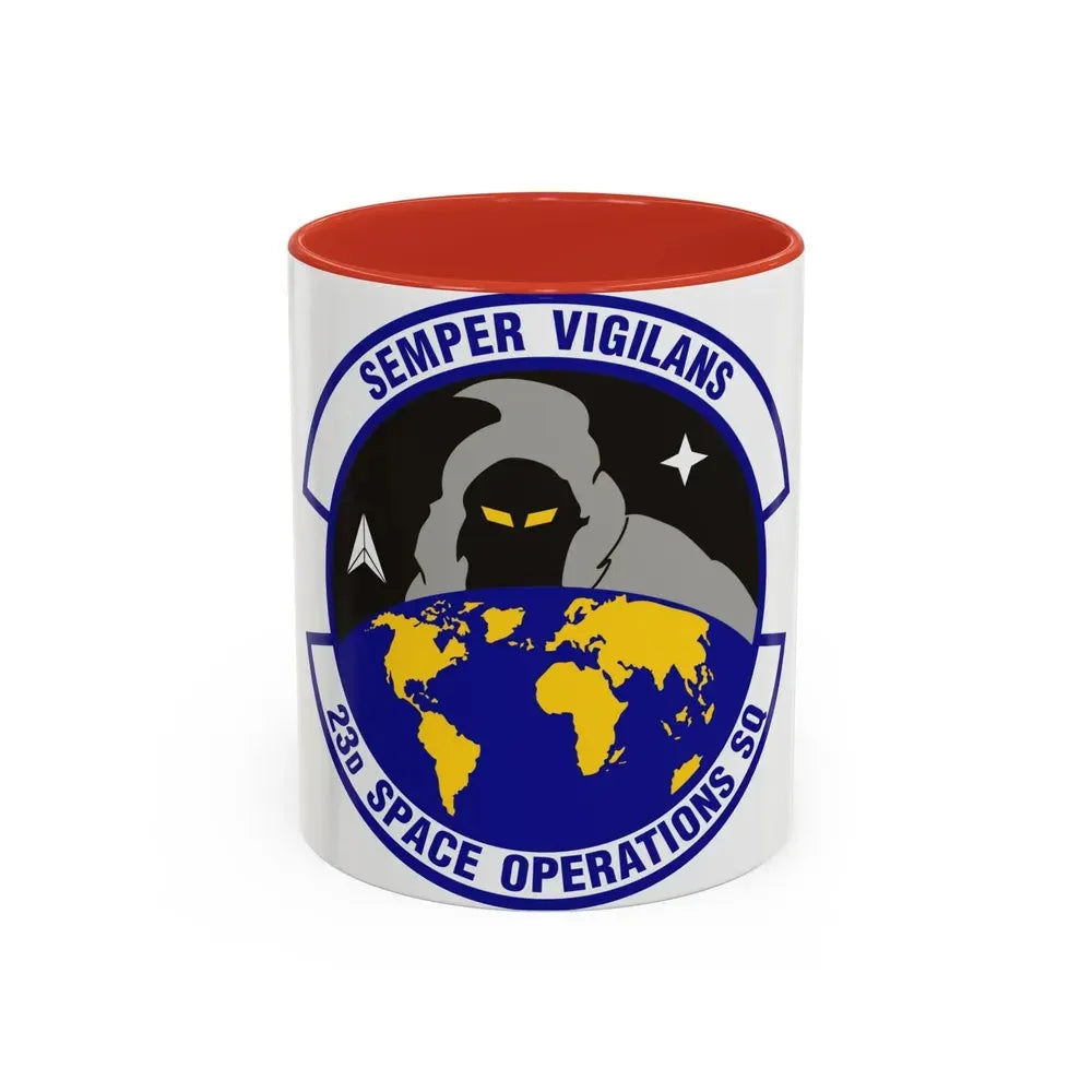 23d Space Operations Squadron (U.S. Air Force) Accent Coffee Mug 11oz Red - Go Mug Yourself
