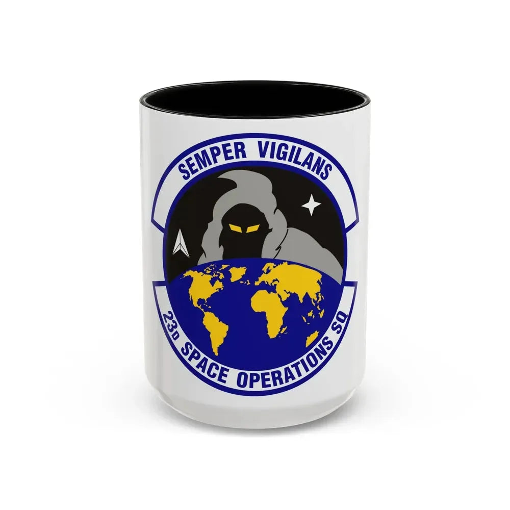 23d Space Operations Squadron (U.S. Air Force) Accent Coffee Mug 15oz Black - Go Mug Yourself