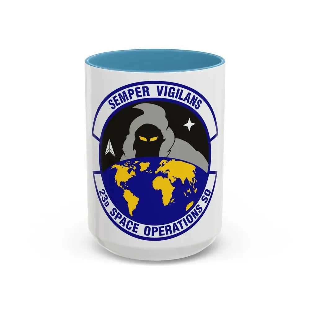 23d Space Operations Squadron (U.S. Air Force) Accent Coffee Mug 15oz Light Blue - Go Mug Yourself