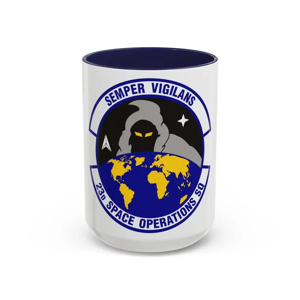 23d Space Operations Squadron (U.S. Air Force) Accent Coffee Mug 15oz Navy - Go Mug Yourself